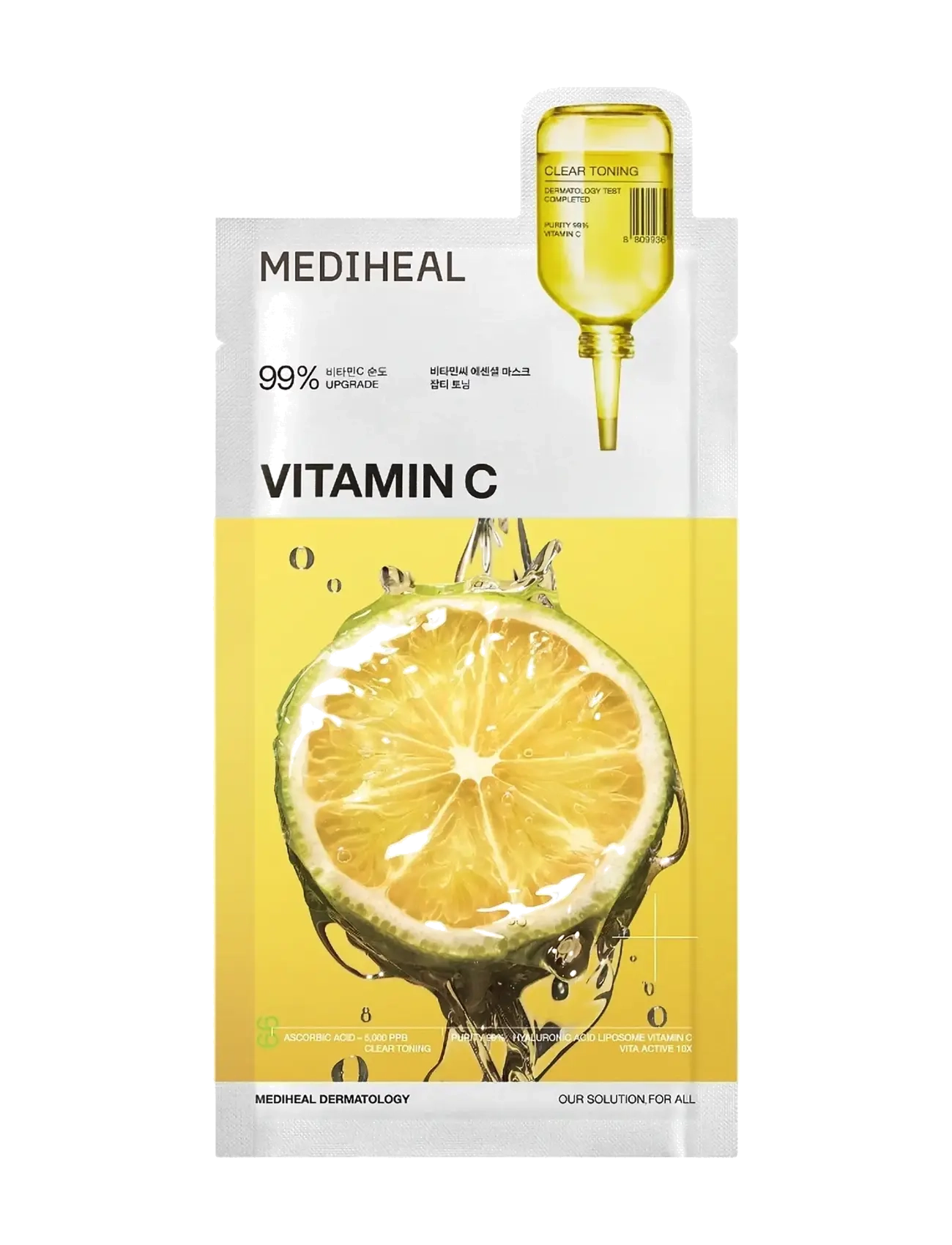 Mediheal - Vitamin C Essential Mask Clear Toning (1Pcs.), Sheetmaske, Nude, Str: 1 PCS