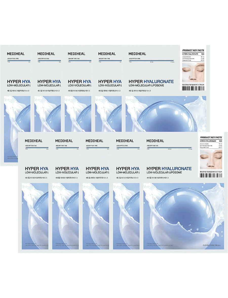 Mediheal - Mediheal - Hyper Hyaluronate Mask (10pcs.) - sheet masks - clear - 1