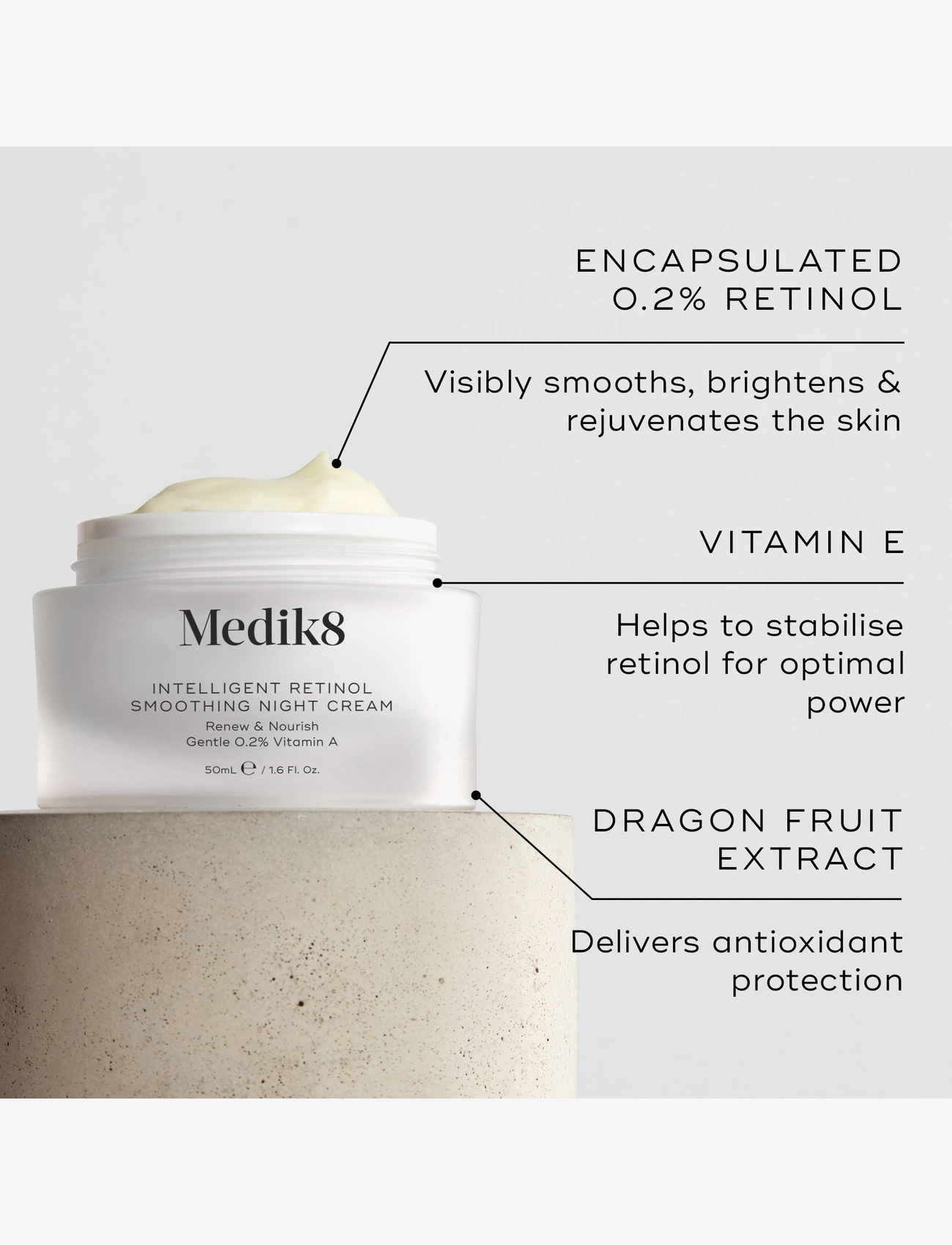 Medik8 - Intelligent Retinol Smoothing Night Cream - hudpleie for sommeren - clear - 2