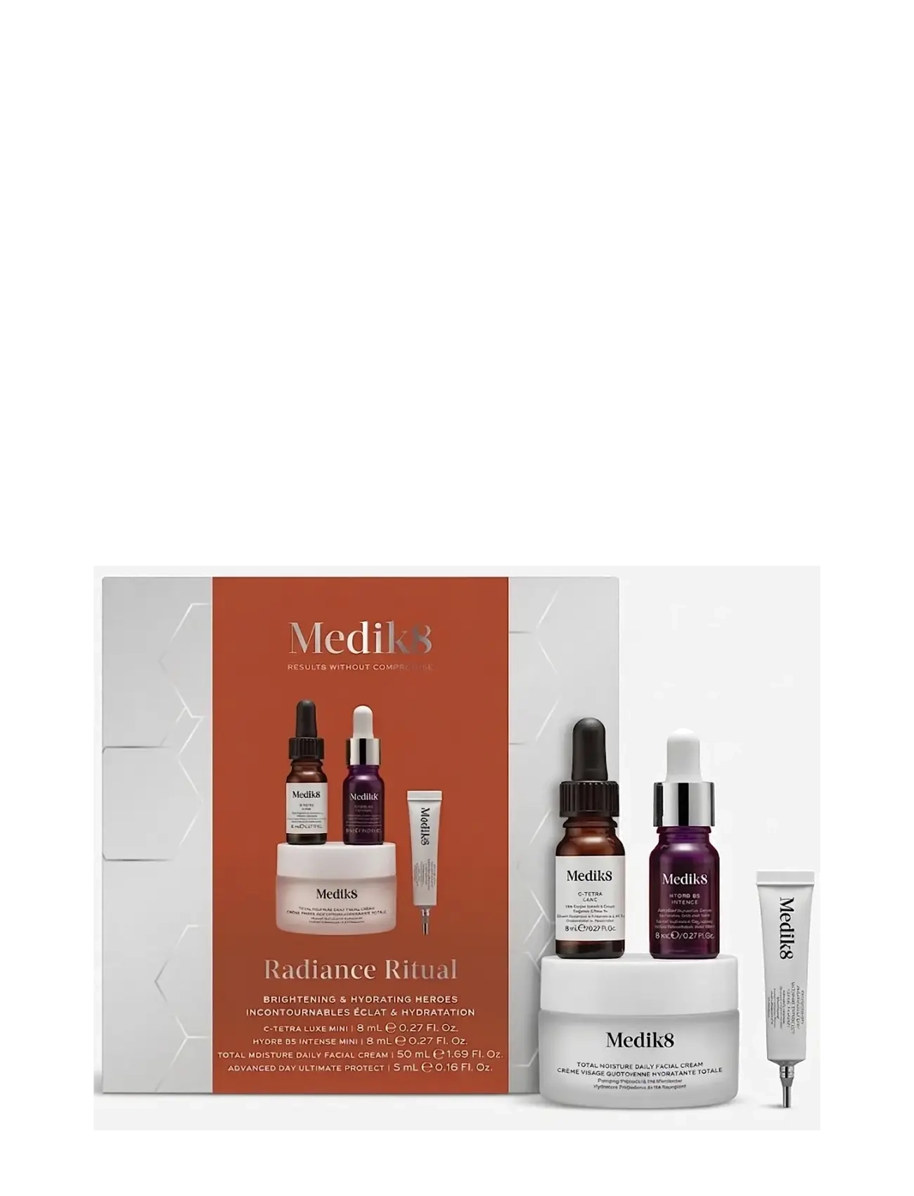 Medik8 Radiance Ritual: C-Tetra Luxe, Hydr8 B5 Intense, Total Moisture Cream, Advanced Day SPF50+ - Hudvårdsset - CLEAR / undefined
