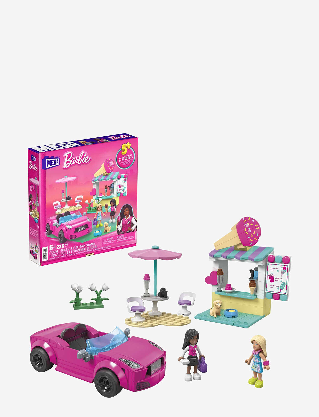 MEGA Barbie - Barbie Convertible & Ice Cream Stand - lekset - multi color - 0