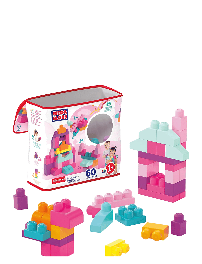 MEGA Bloks - BLOKS First Builders Big Building Bag Toy Blocks with Storage Bag (60 Pieces) for Toddler - ehitusklotsid - multi color - 0