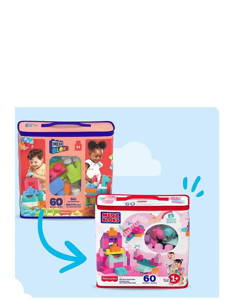 MEGA Bloks - BLOKS First Builders Big Building Bag Toy Blocks with Storage Bag (60 Pieces) for Toddler - ehitusklotsid - multi color - 2