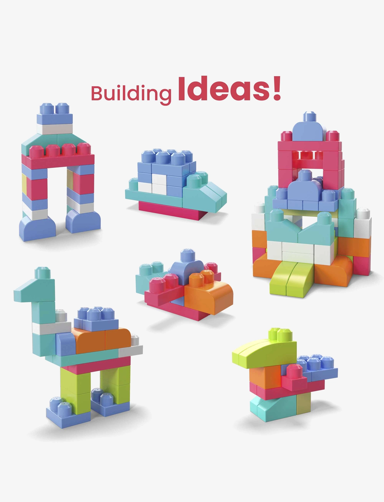 MEGA Bloks - BLOKS First Builders Big Building Bag Toy Blocks with Storage Bag (60 Pieces) for Toddler - byggeklosser - multi color - 3