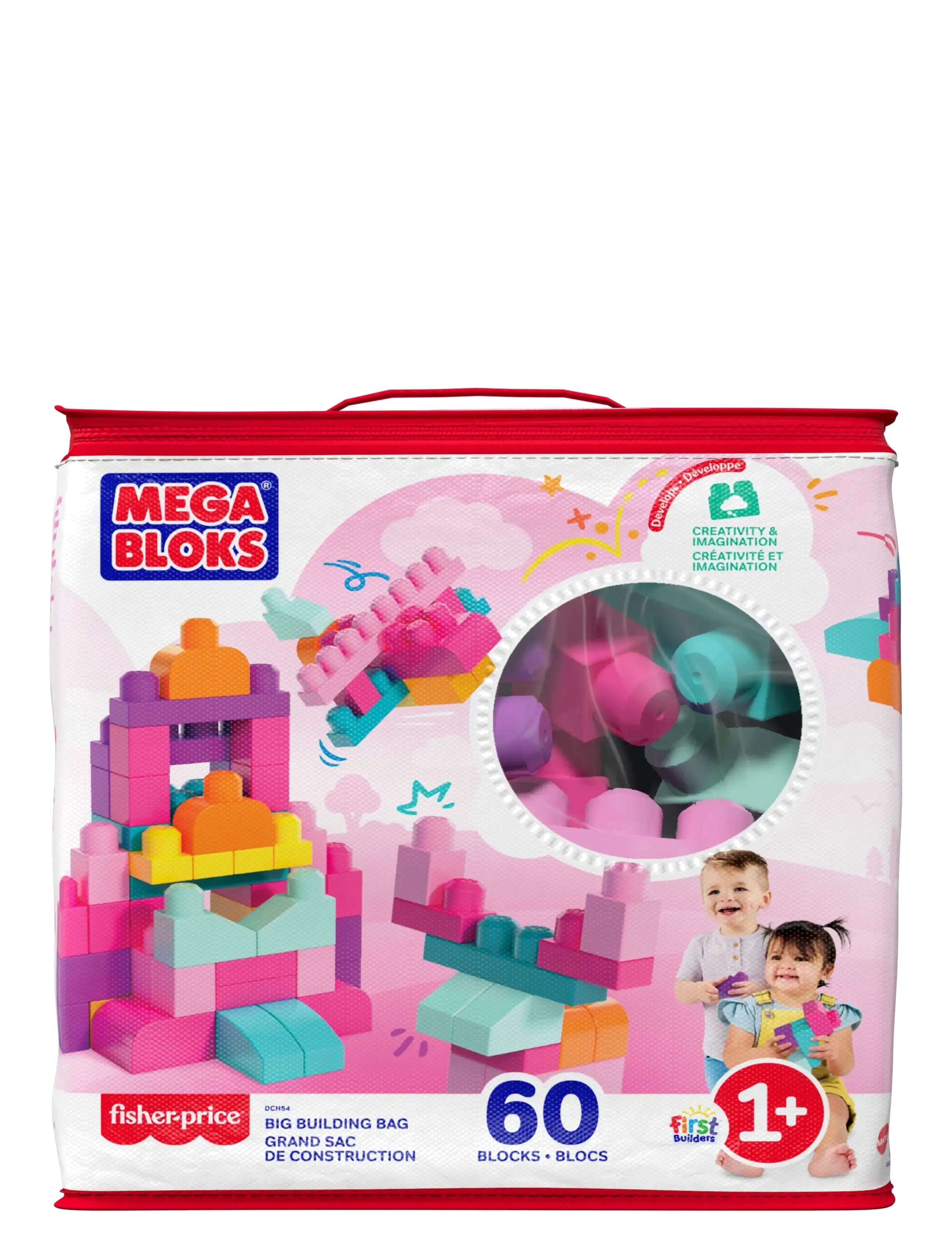 MEGA Bloks - BLOKS First Builders Big Building Bag Toy Blocks with Storage Bag (60 Pieces) for Toddler - byggeklosser - multi color - 4