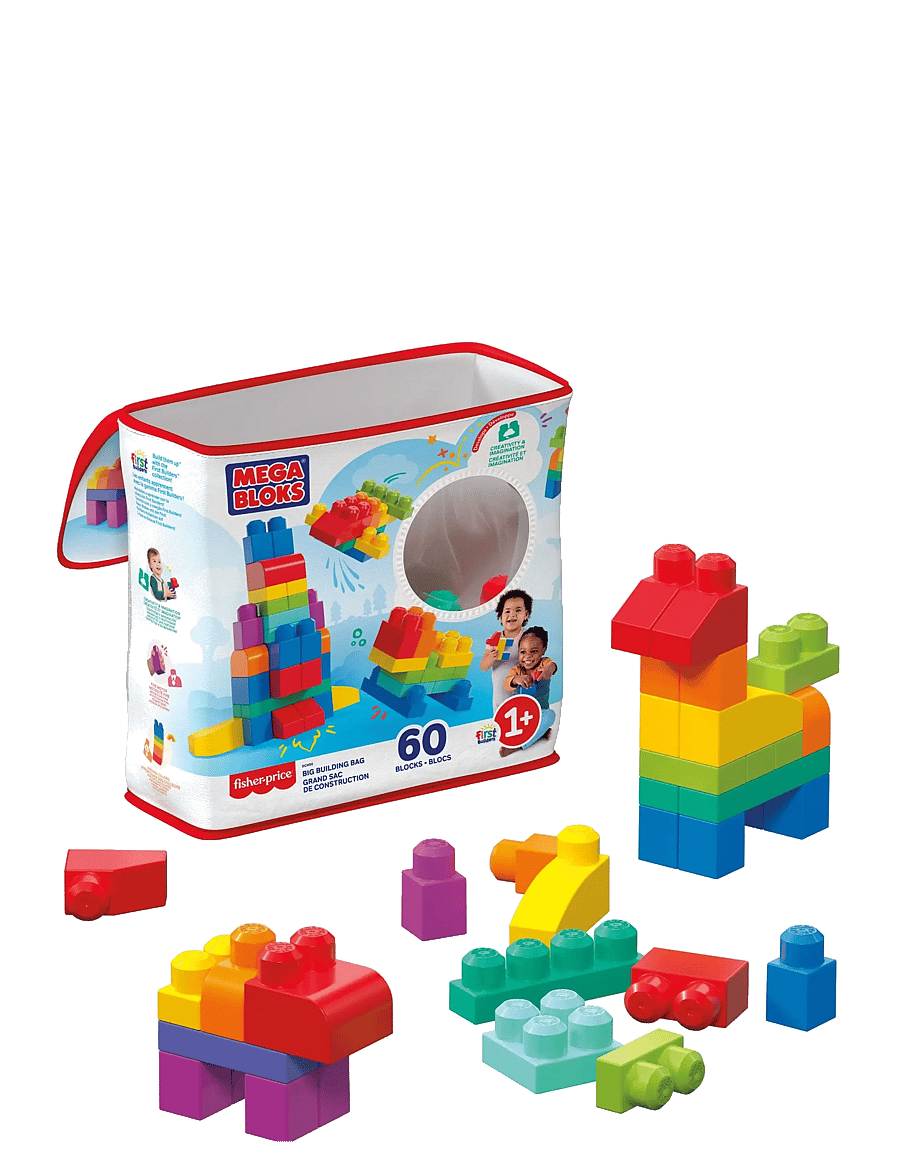 MEGA Bloks - BLOKS First Builders Big Building Bag Toy Blocks with Storage Bag (60 Pieces) for Toddler - ehitusklotsid - multi color - 0