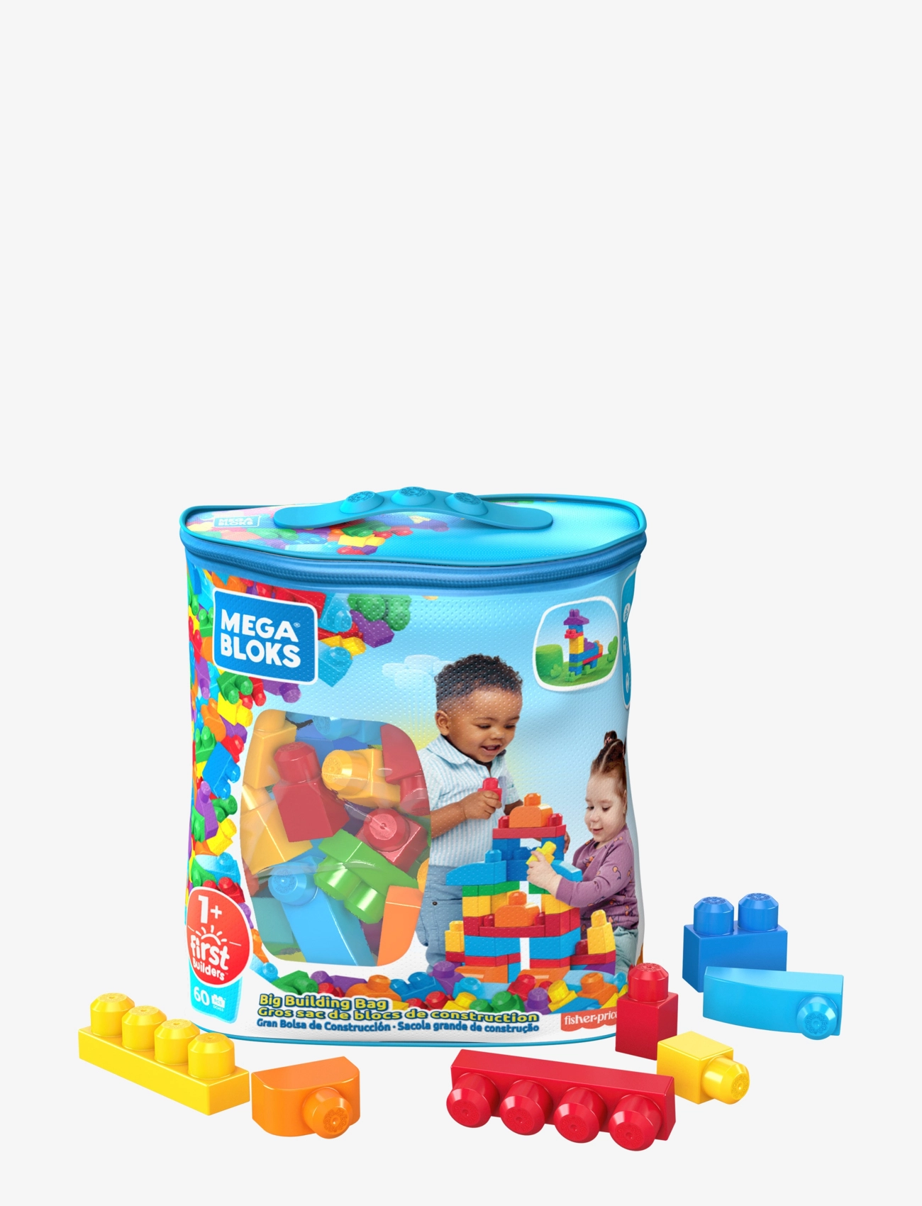 MEGA Bloks - BLOKS First Builders Big Building Bag Toy Blocks with Storage Bag (60 Pieces) for Toddler - ehitusklotsid - multi color - 1