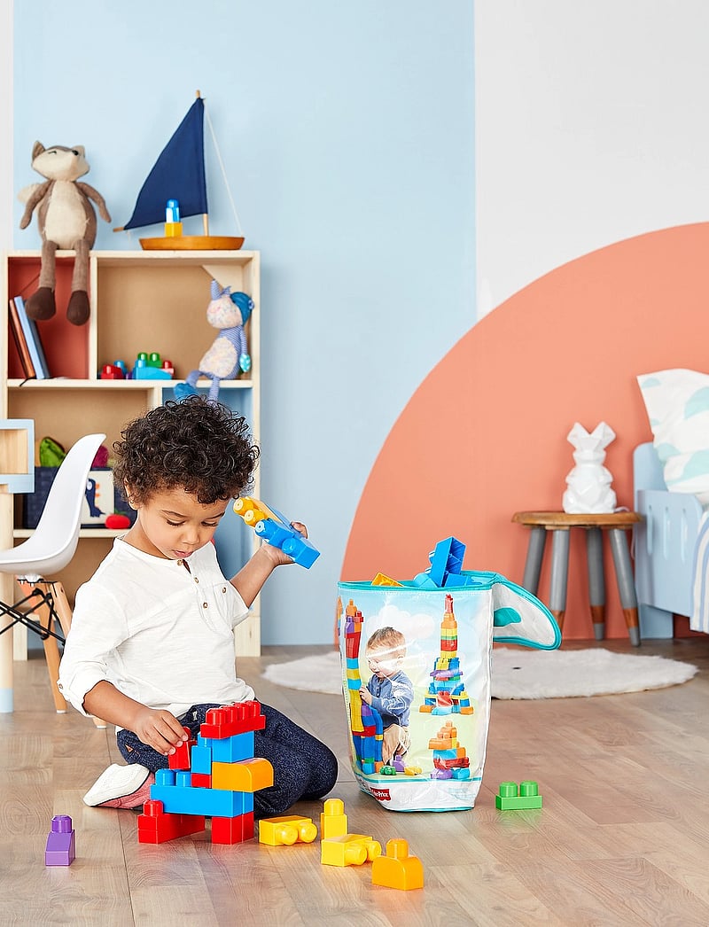 MEGA Bloks - BLOKS First Builders Big Building Bag Toy Blocks with Storage Bag (60 Pieces) for Toddler - kubbar - multi color - 0