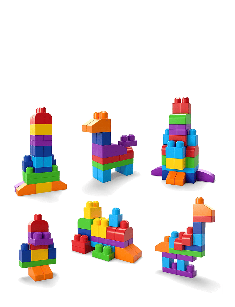 MEGA Bloks - BLOKS First Builders Big Building Bag Toy Blocks with Storage Bag (60 Pieces) for Toddler - kubbar - multi color - 4