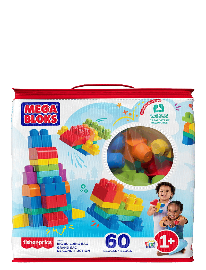 MEGA Bloks - BLOKS First Builders Big Building Bag Toy Blocks with Storage Bag (60 Pieces) for Toddler - kubbar - multi color - 5