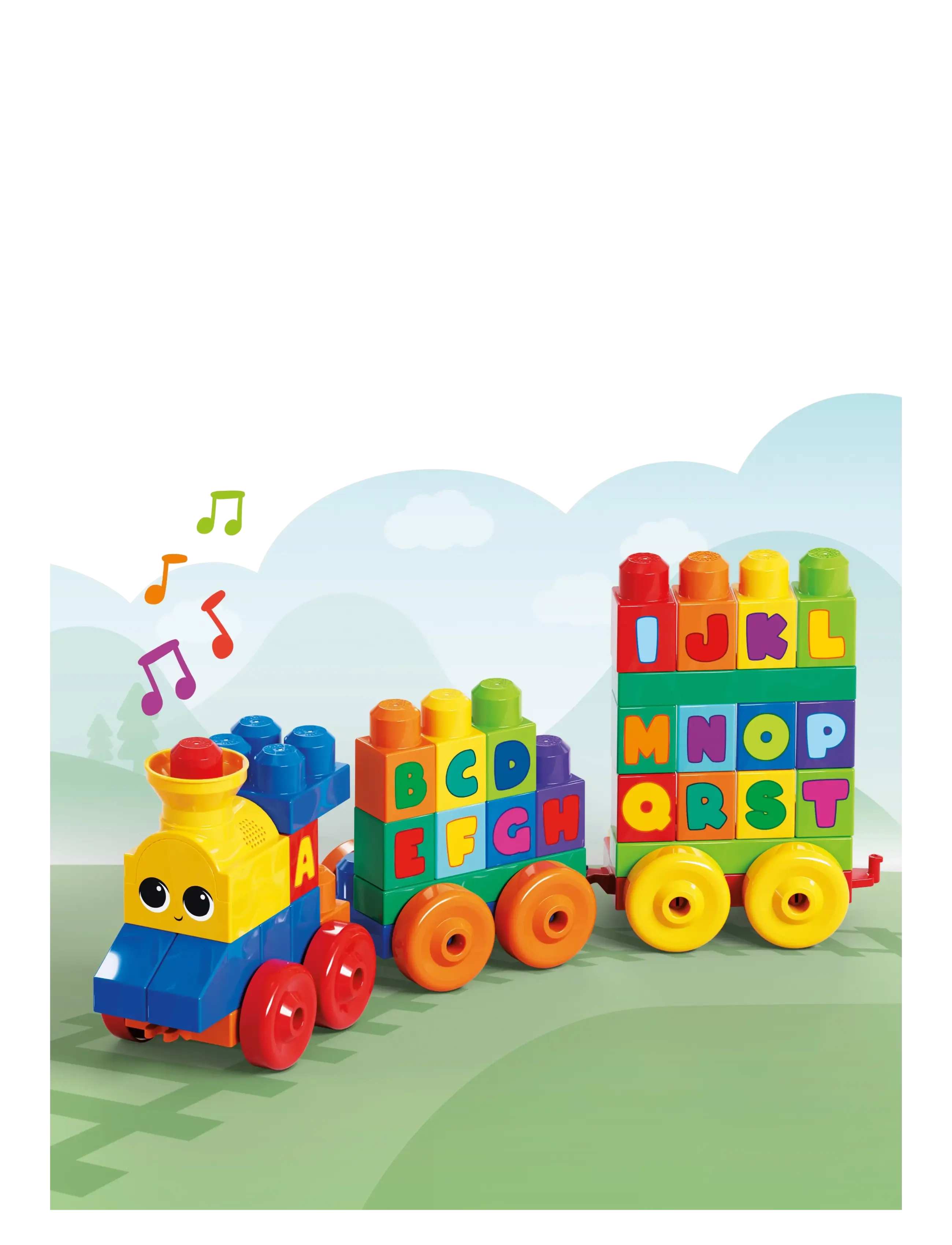 MEGA Bloks - BLOKS First Builders ABC Musical Train Toy Building Blocks with Music (50 Pieces) for Toddler - ehitusklotsid - multi color - 3
