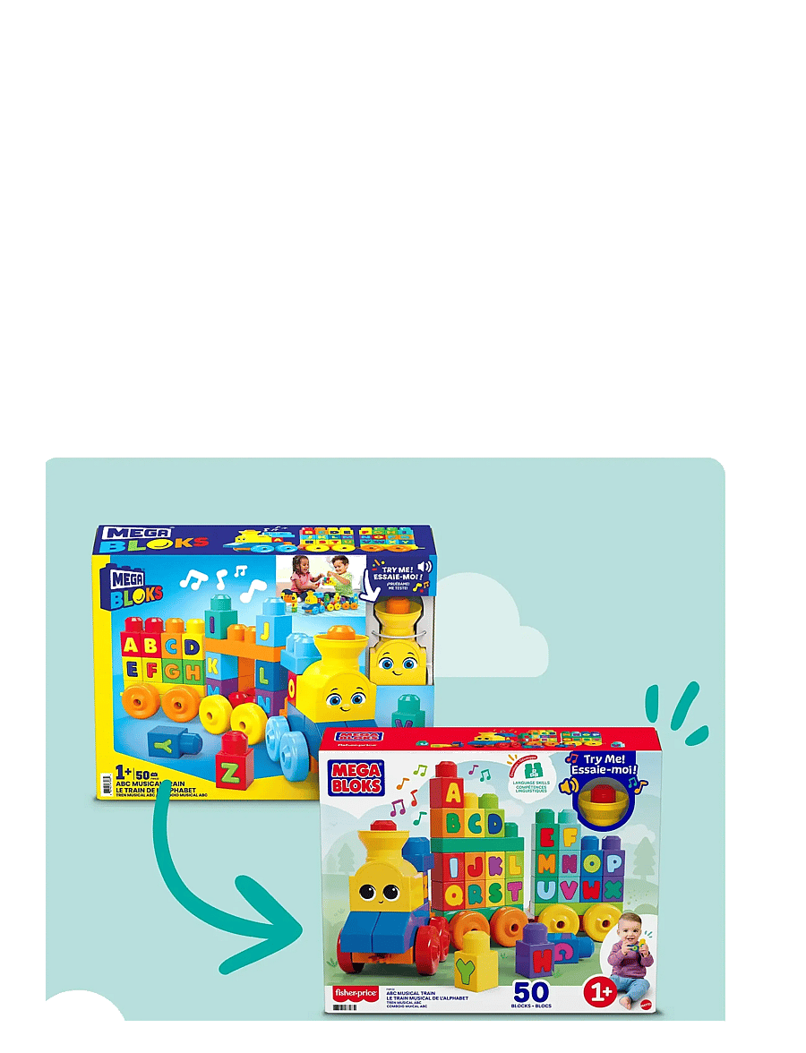 MEGA Bloks - BLOKS First Builders ABC Musical Train Toy Building Blocks with Music (50 Pieces) for Toddler - ehitusklotsid - multi color - 4
