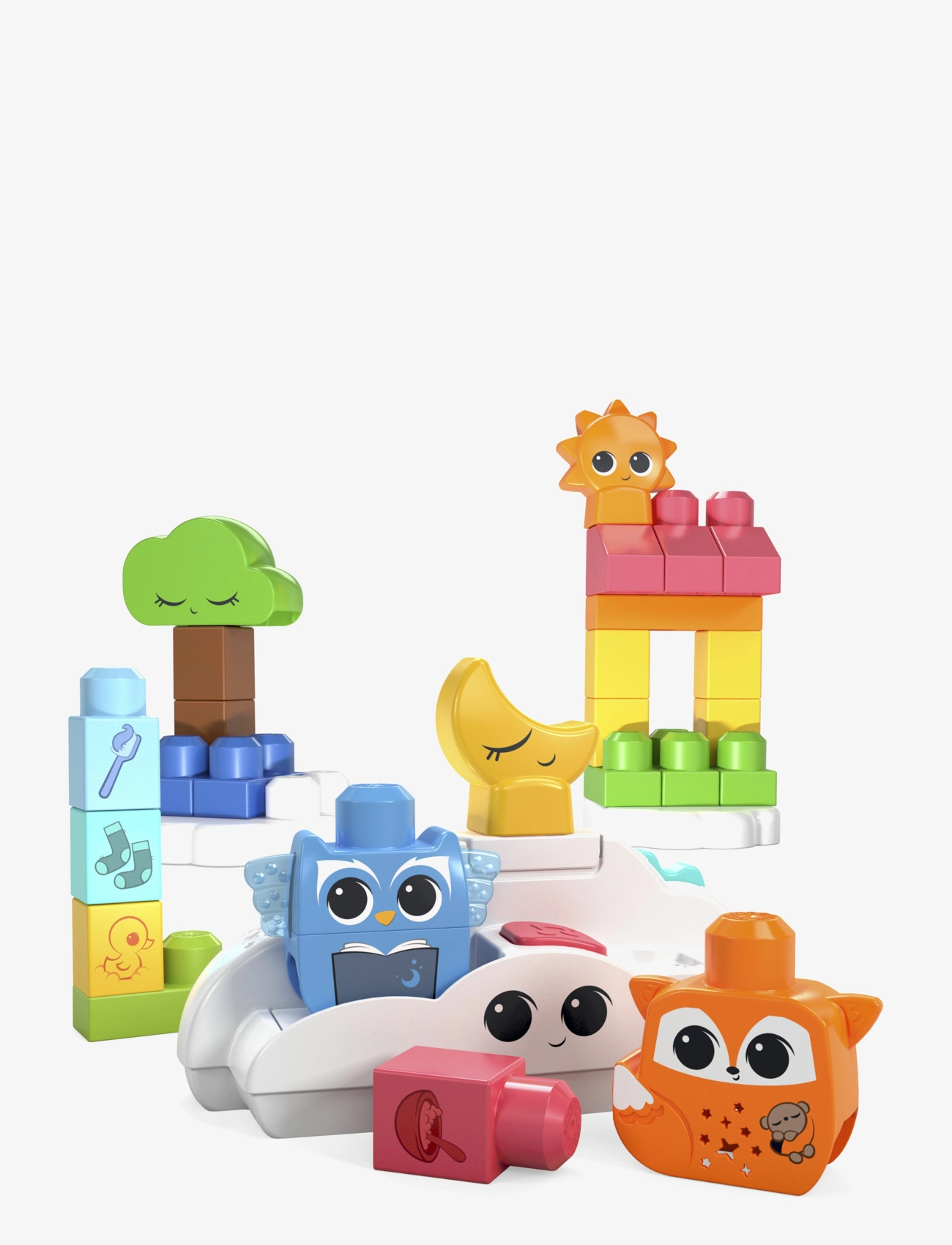 MEGA Bloks BLOKS Fisher-Price Toy Blocks Rise & Snooze Night Light (30 Pieces) for Toddler - Lastetuba - MULTI COLOR / multi