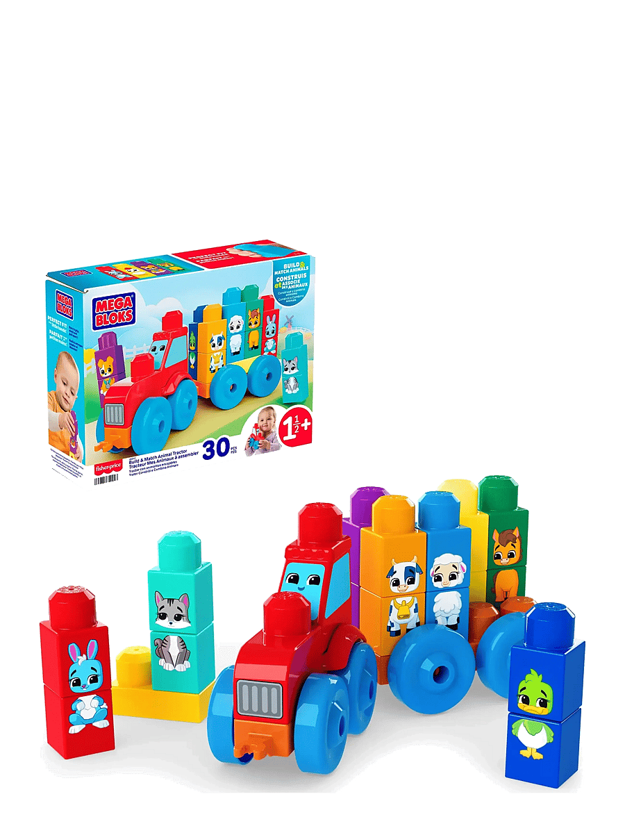 MEGA Bloks - BLOKS First Builders Build & Match Animal Tractor Block Toy (30 Pieces) for Toddler - bausteine - multicolor - 1