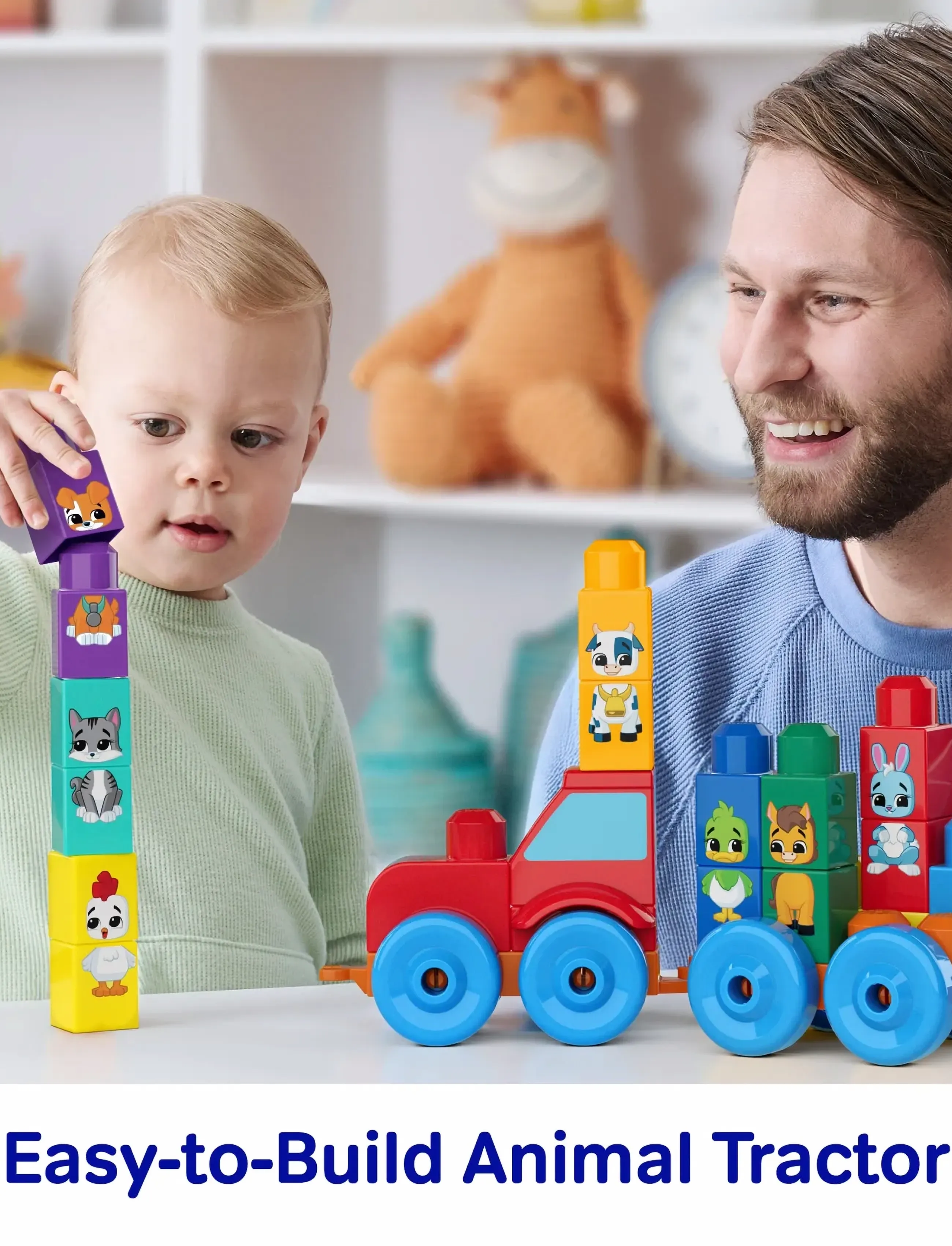 MEGA Bloks - BLOKS First Builders Build & Match Animal Tractor Block Toy (30 Pieces) for Toddler - bausteine - multicolor - 3