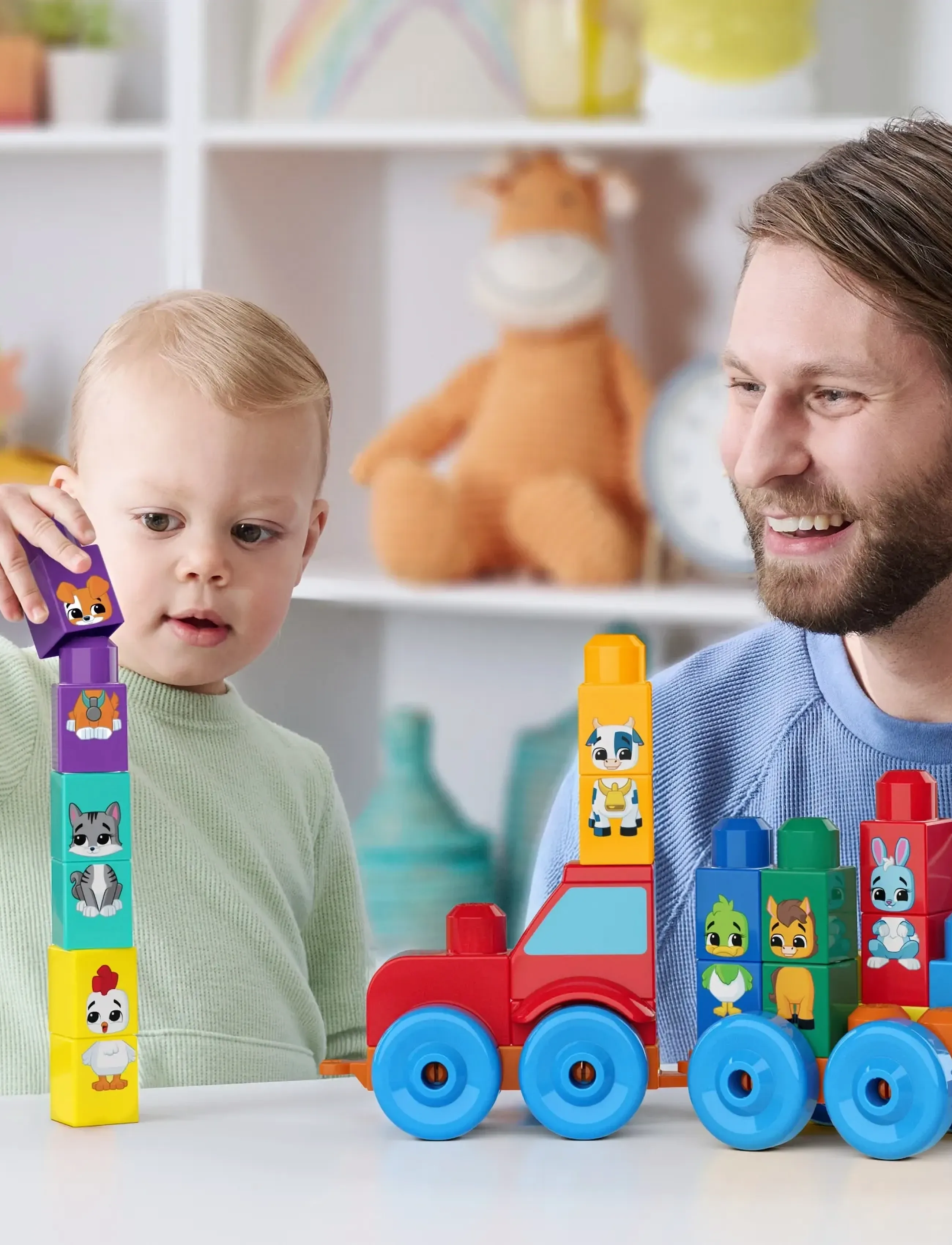 MEGA Bloks - BLOKS First Builders Build & Match Animal Tractor Block Toy (30 Pieces) for Toddler - bausteine - multicolor - 5