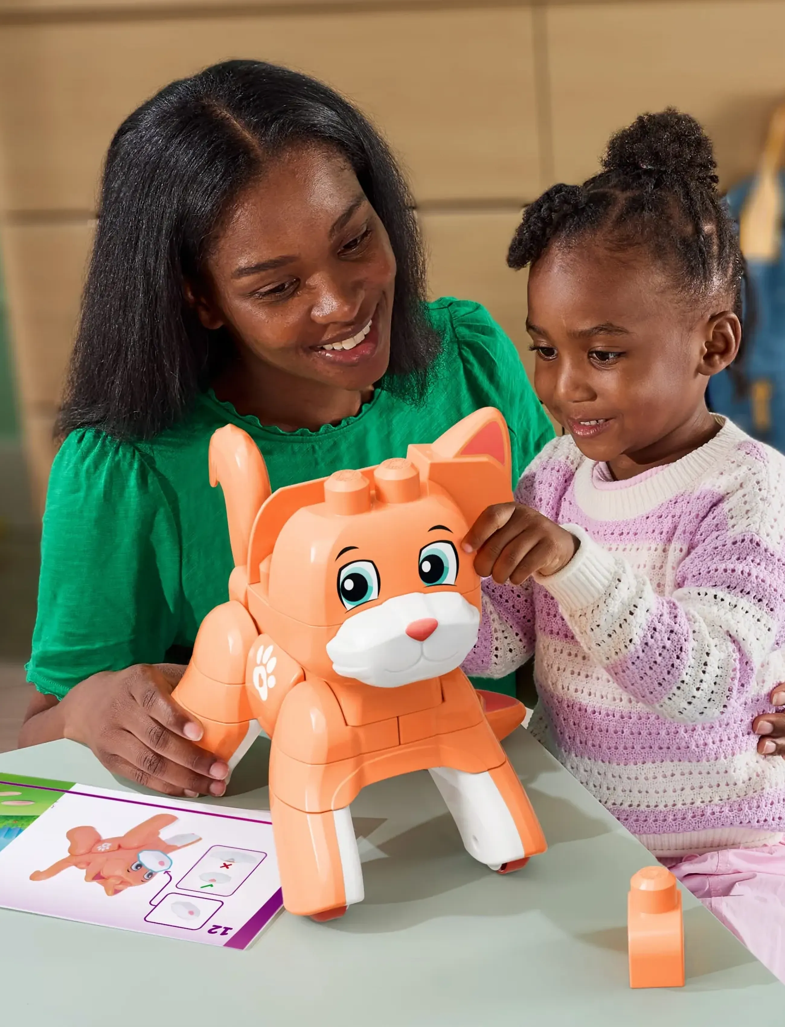 MEGA Bloks Rolling Kitten, Building Blocks, Orange, Str: ONE SIZE