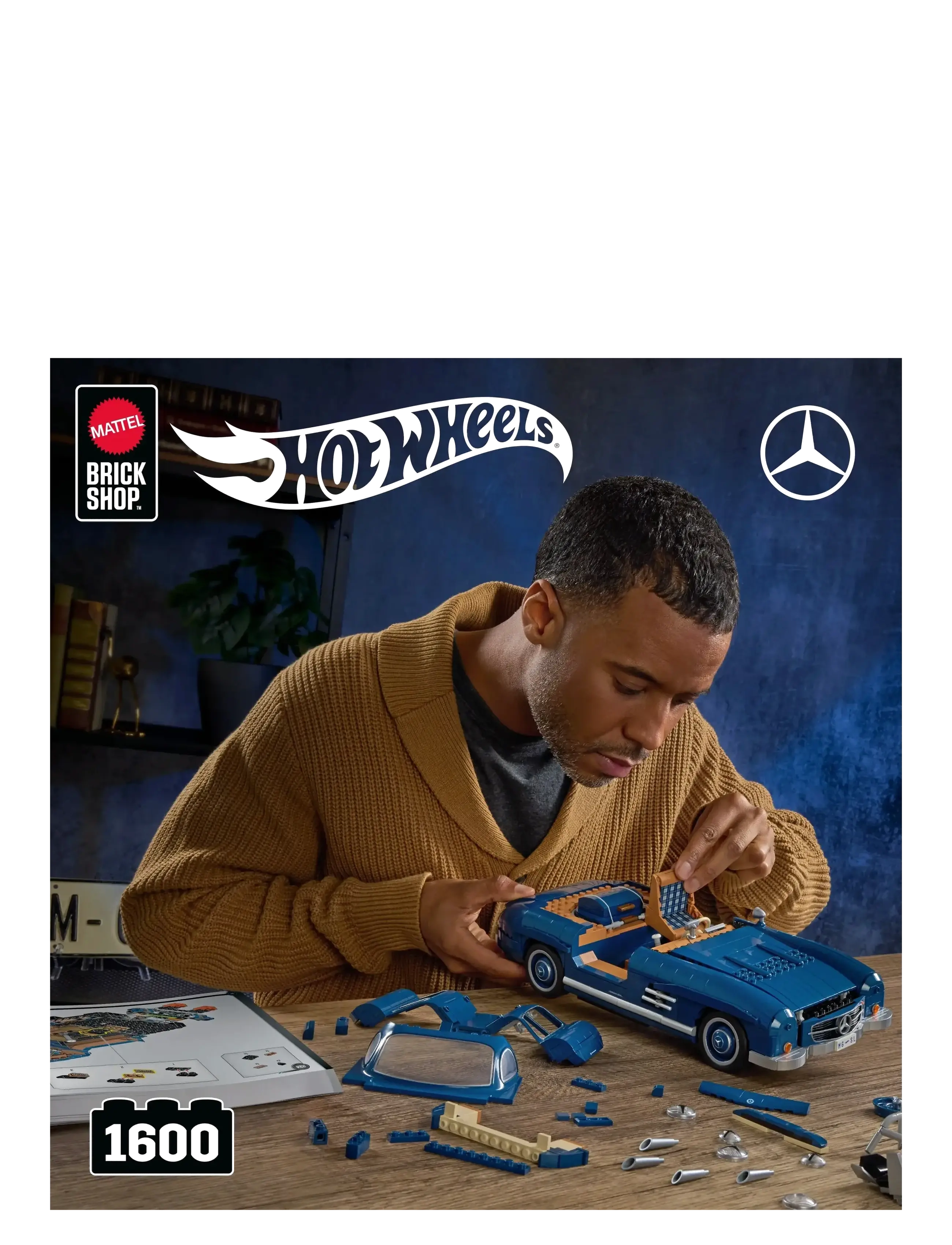 Mattel Brick Shop - Mattel Brick Shop Mercedes-Benz 300 SL Building Toy Kit (1600 Pieces), for Collectors - spielzeugautos - multi color - 1
