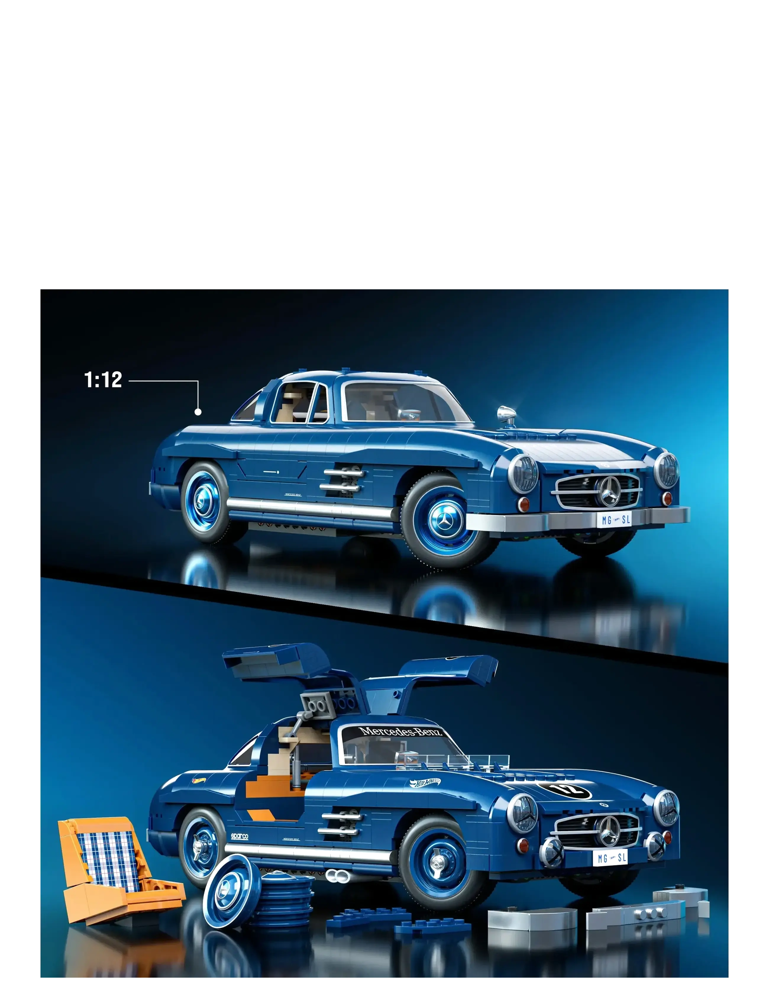 Mattel Brick Shop - Mattel Brick Shop Mercedes-Benz 300 SL Building Toy Kit (1600 Pieces), for Collectors - spielzeugautos - multi color - 2