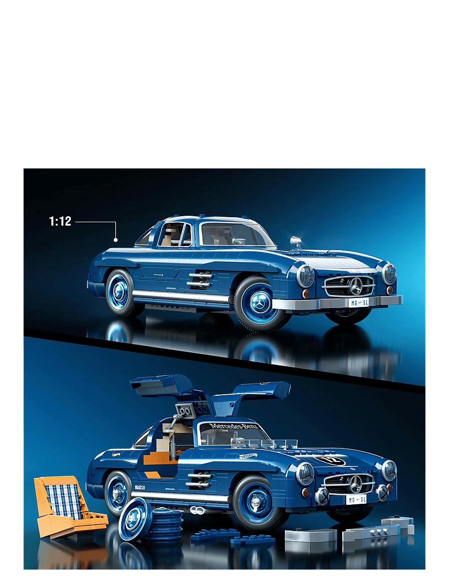 Mattel Brick Shop - Mattel Brick Shop Mercedes-Benz 300 SL Building Toy Kit (1600 Pieces), for Collectors - spielzeugautos - multi color - 2