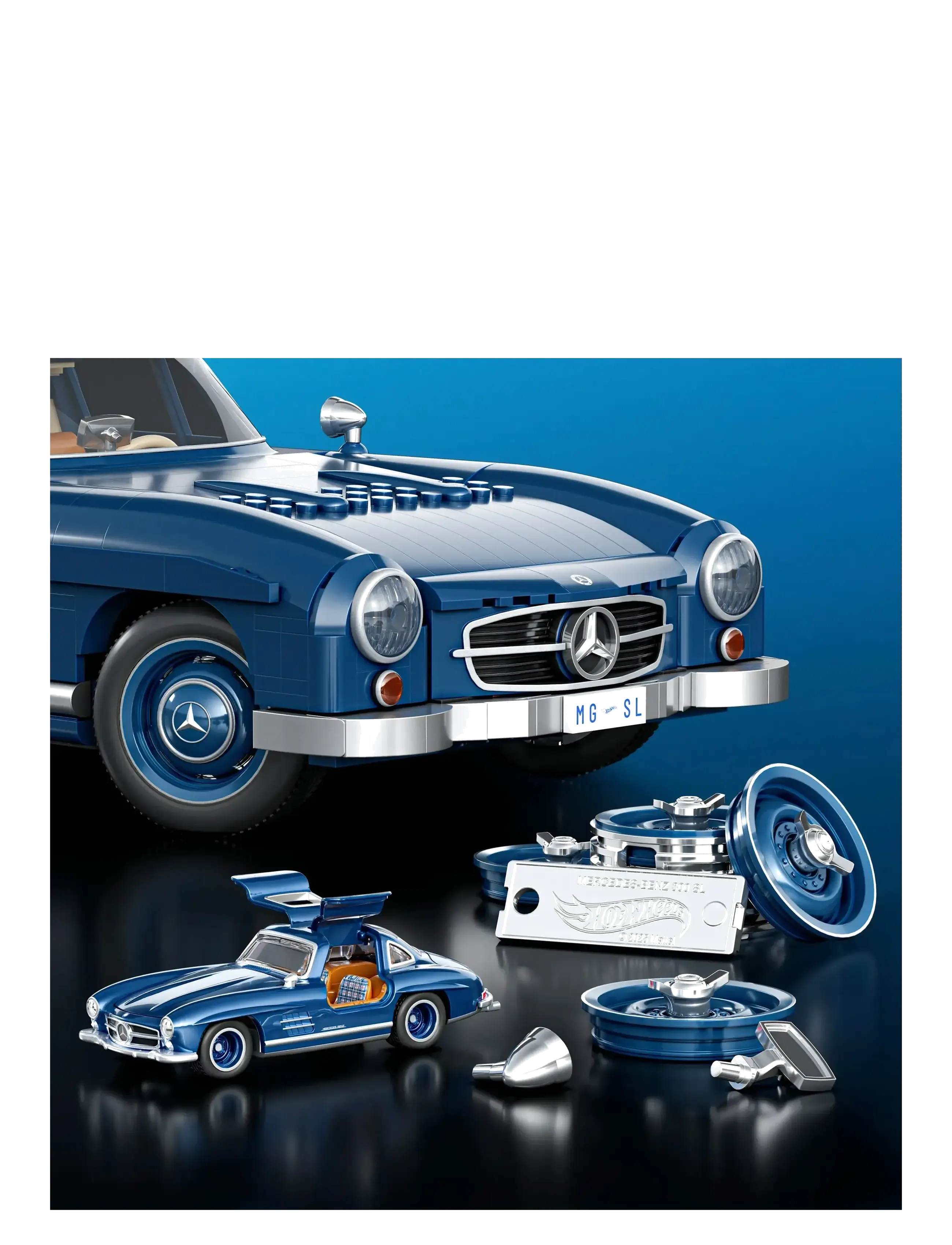 Mattel Brick Shop - Mattel Brick Shop Mercedes-Benz 300 SL Building Toy Kit (1600 Pieces), for Collectors - spielzeugautos - multi color - 4