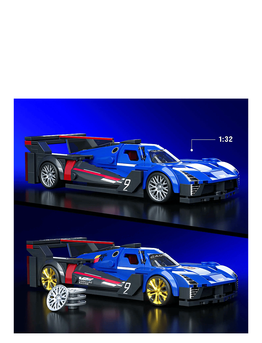 Mattel Brick Shop - BRICK SHOP HOT WHEELS SPEED SERIES CADILLAC - mänguautod - multi color - 4