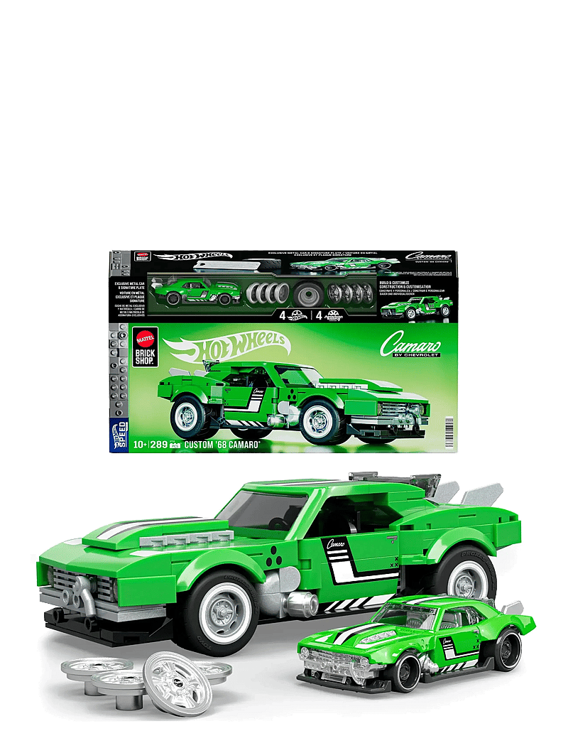 Mattel Brick Shop - Brick Shop Hot Wheels Custom ’68 Camaro Building Toy Kit (289 Pieces), for Collectors - spielzeugautos - multi color - 1