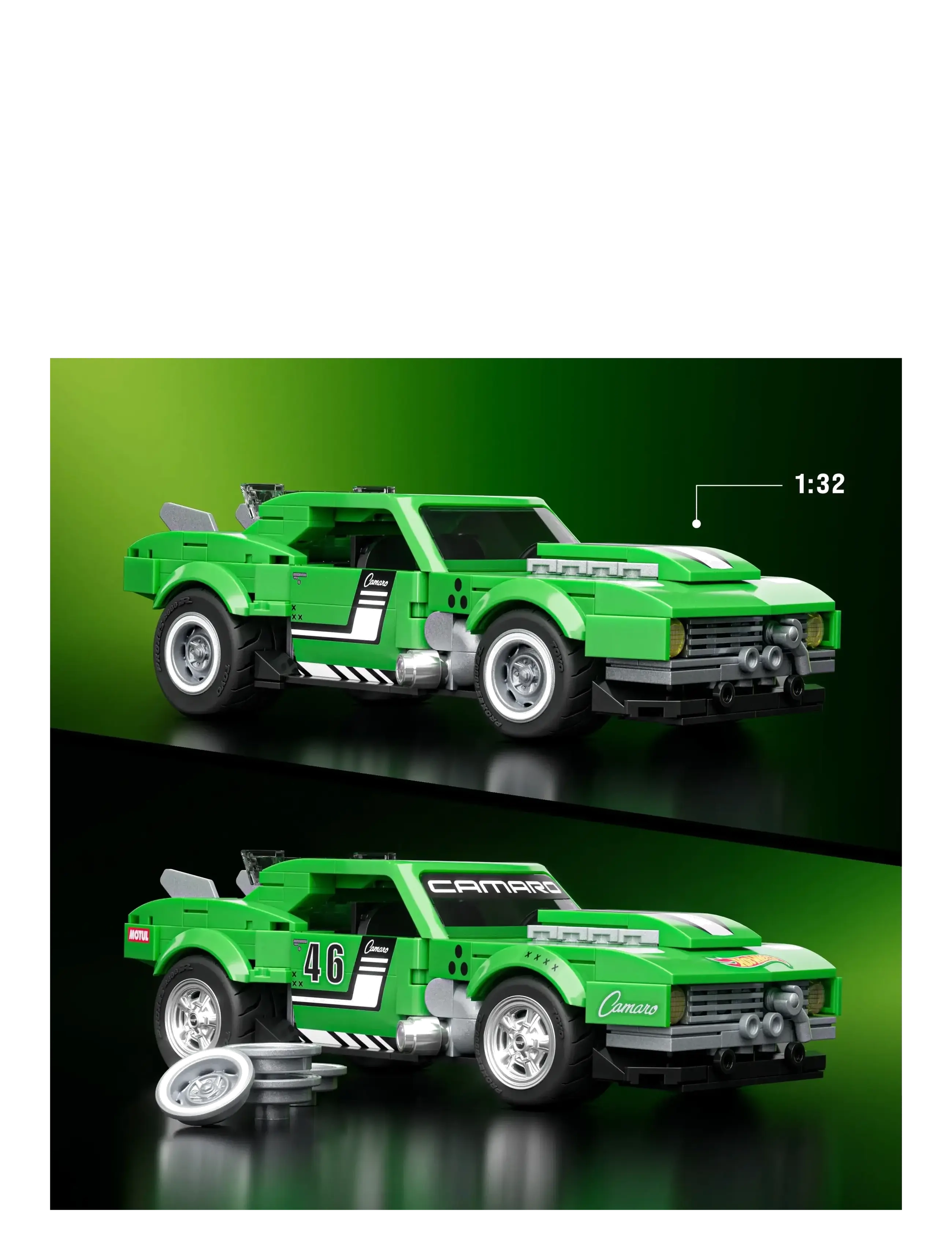 Mattel Brick Shop - Brick Shop Hot Wheels Custom ’68 Camaro Building Toy Kit (289 Pieces), for Collectors - spielzeugautos - multi color - 4