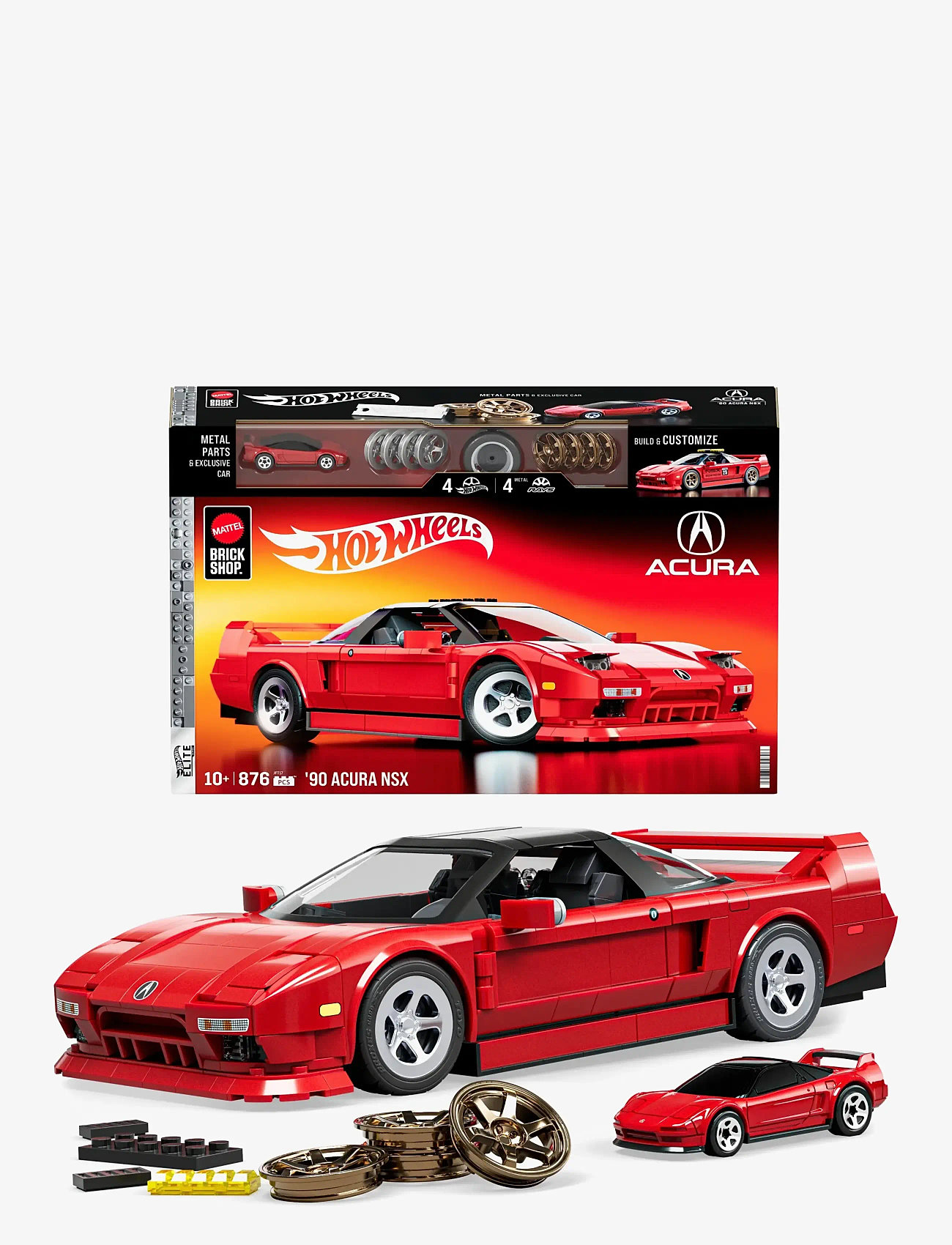 Mattel Brick Shop Brick Shop Hot Wheels ’90 Acura NSX Building Toy (876 Pieces), for Collectors - Mänguautod - MULTI COLOR / red