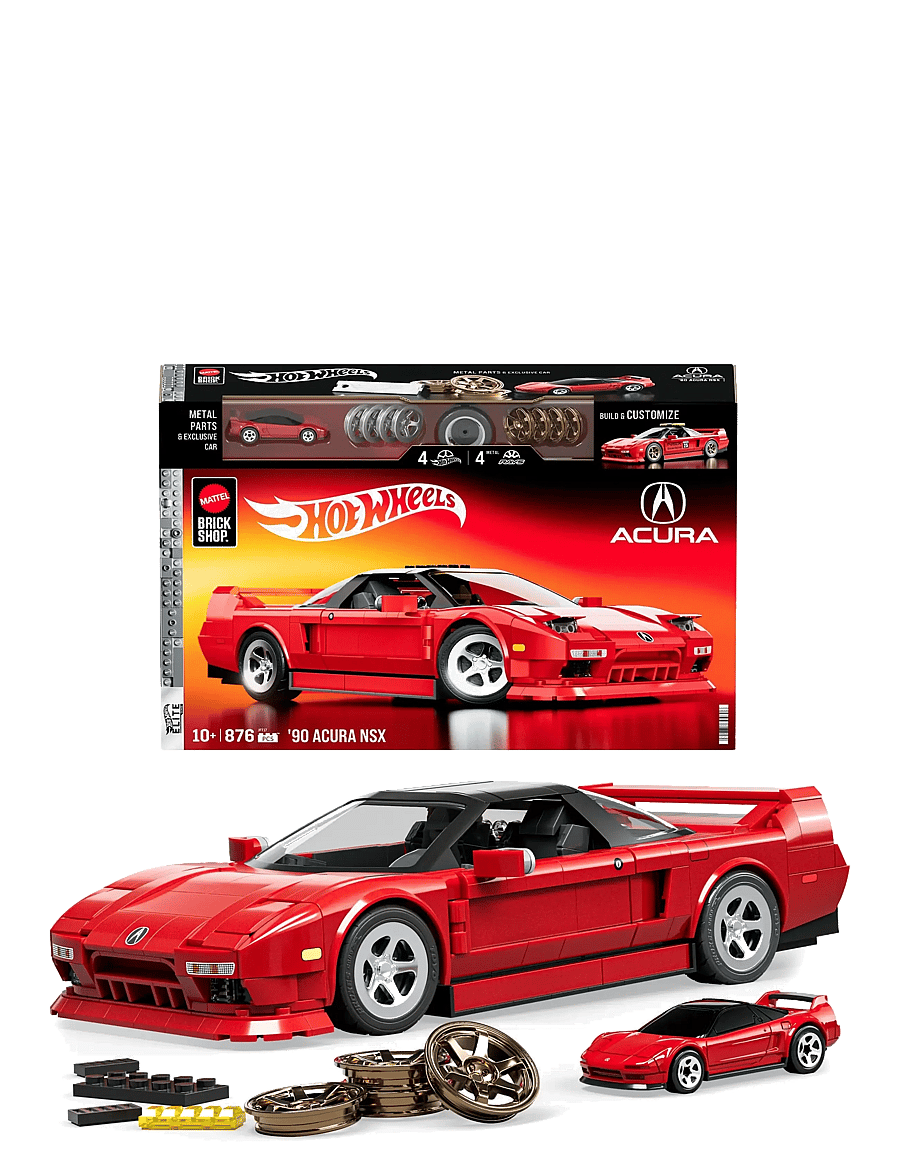 Mattel Brick Shop - Brick Shop Hot Wheels ’90 Acura NSX Building Toy (876 Pieces), for Collectors - spielzeugautos - multi color - 0