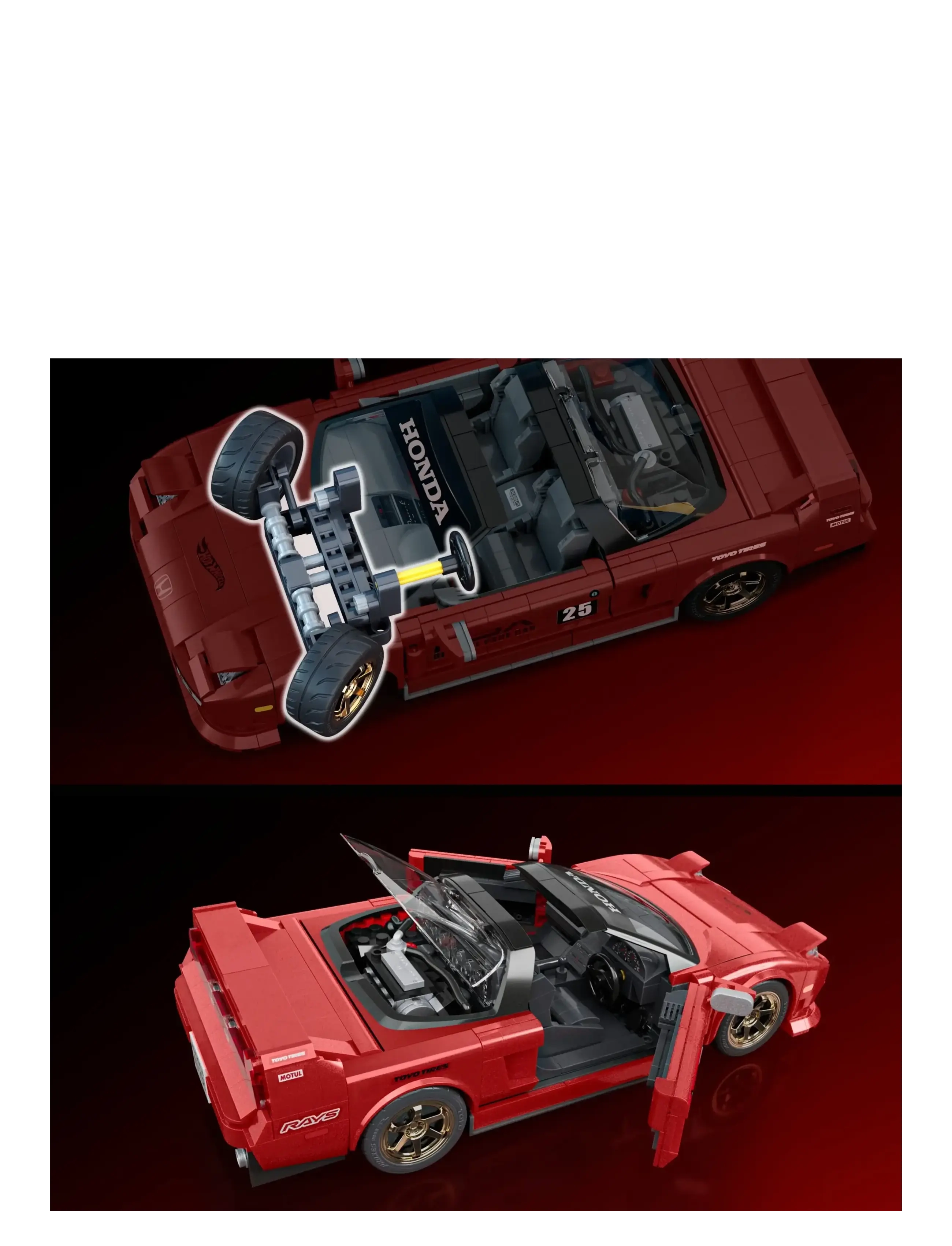 Mattel Brick Shop - Brick Shop Hot Wheels ’90 Acura NSX Building Toy (876 Pieces), for Collectors - spielzeugautos - multi color - 1