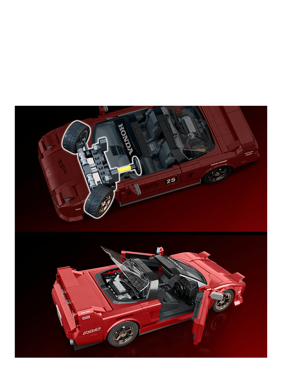 Mattel Brick Shop - Brick Shop Hot Wheels ’90 Acura NSX Building Toy (876 Pieces), for Collectors - spielzeugautos - multi color - 1
