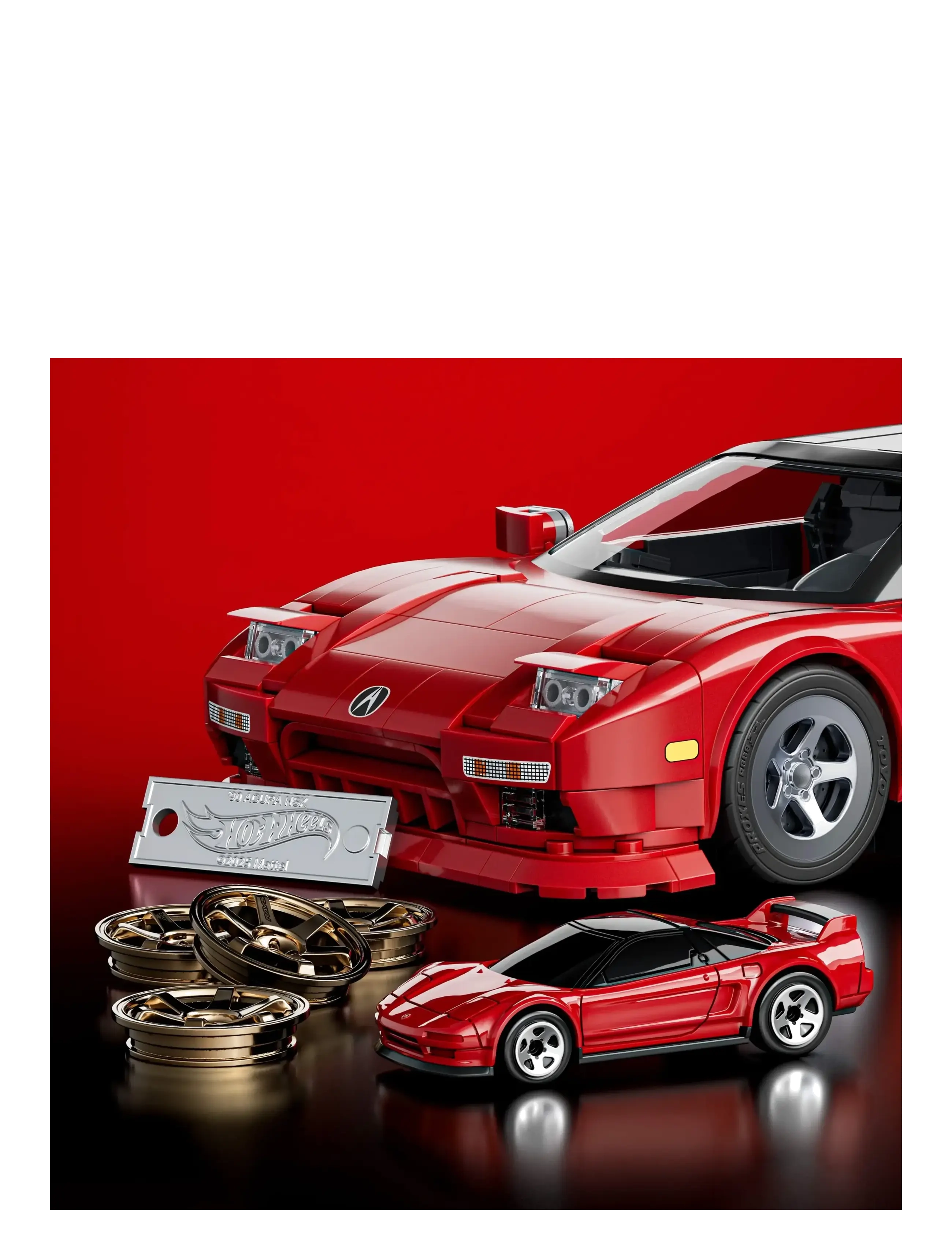 Mattel Brick Shop - Brick Shop Hot Wheels ’90 Acura NSX Building Toy (876 Pieces), for Collectors - spielzeugautos - multi color - 2