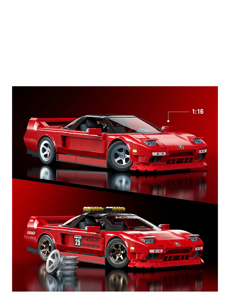 Mattel Brick Shop - Brick Shop Hot Wheels ’90 Acura NSX Building Toy (876 Pieces), for Collectors - spielzeugautos - multi color - 3
