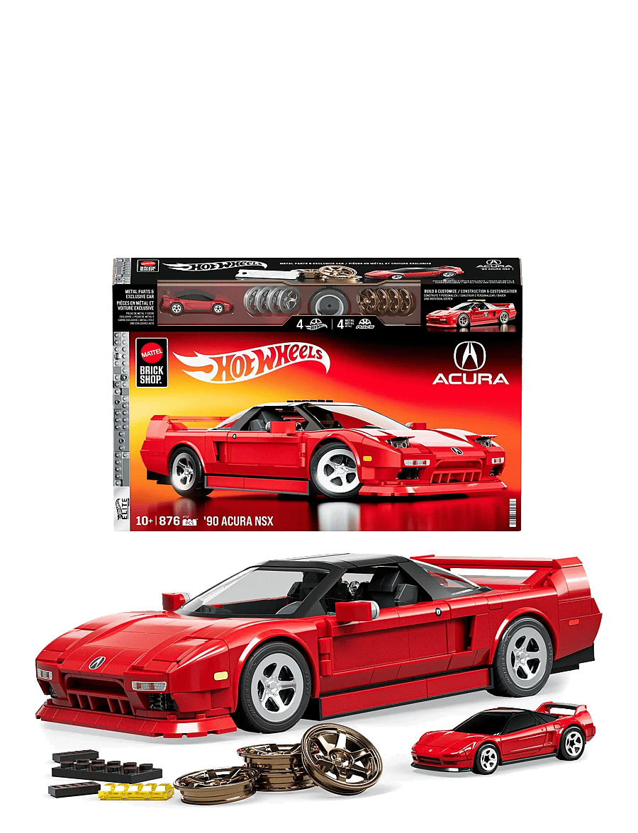 Mattel Brick Shop - Brick Shop Hot Wheels ’90 Acura NSX Building Toy (876 Pieces), for Collectors - spielzeugautos - multi color - 4