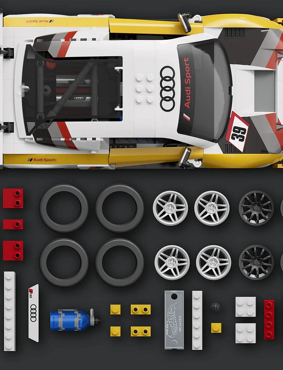 Mattel Brick Shop - Hot Wheels ‘15 Audi R8 LMS Building Toy Kit (820 Pieces), for Collectors - baukästen - multi color - 3