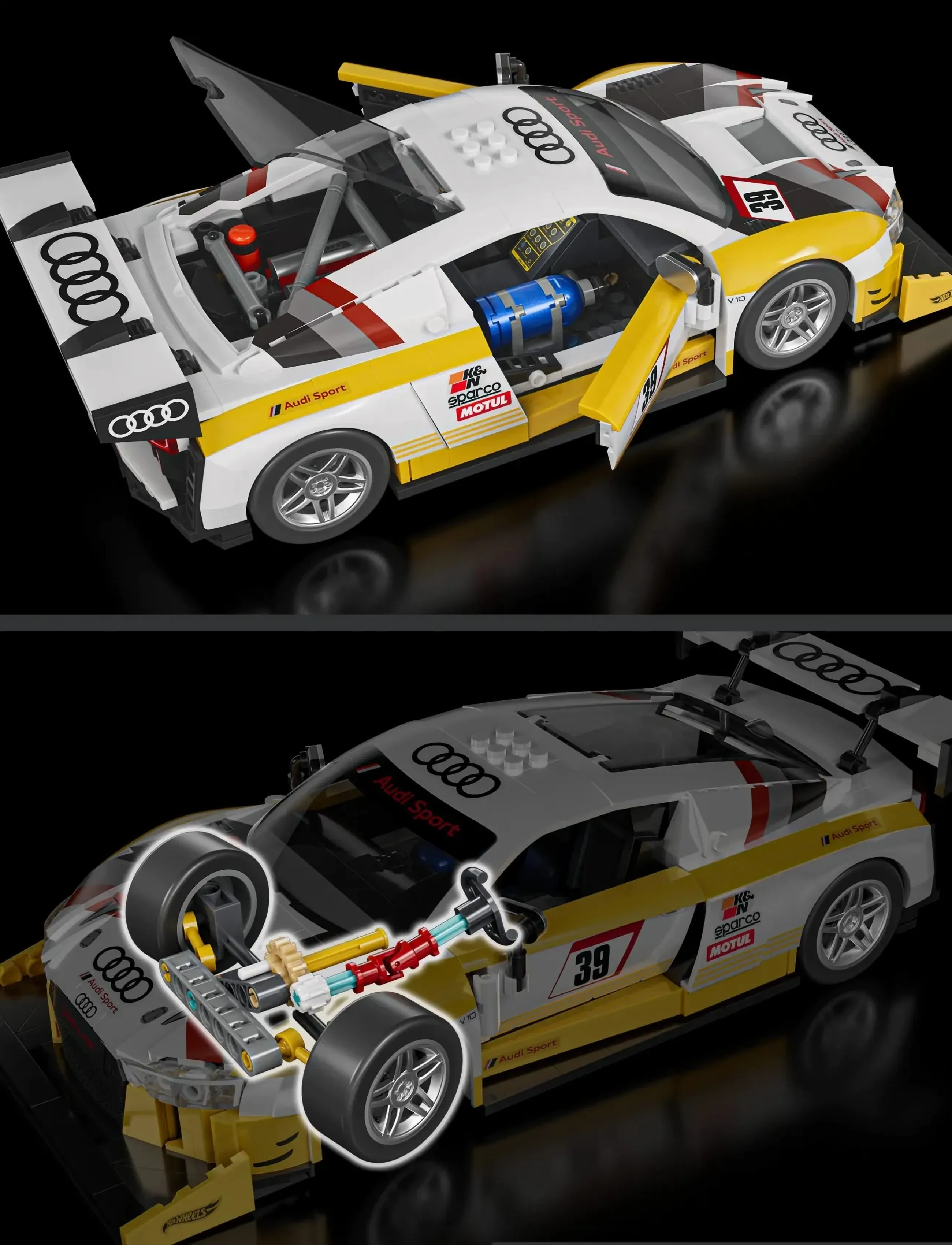 Mattel Brick Shop - Hot Wheels ‘15 Audi R8 LMS Building Toy Kit (820 Pieces), for Collectors - byggesæt - multi color - 4