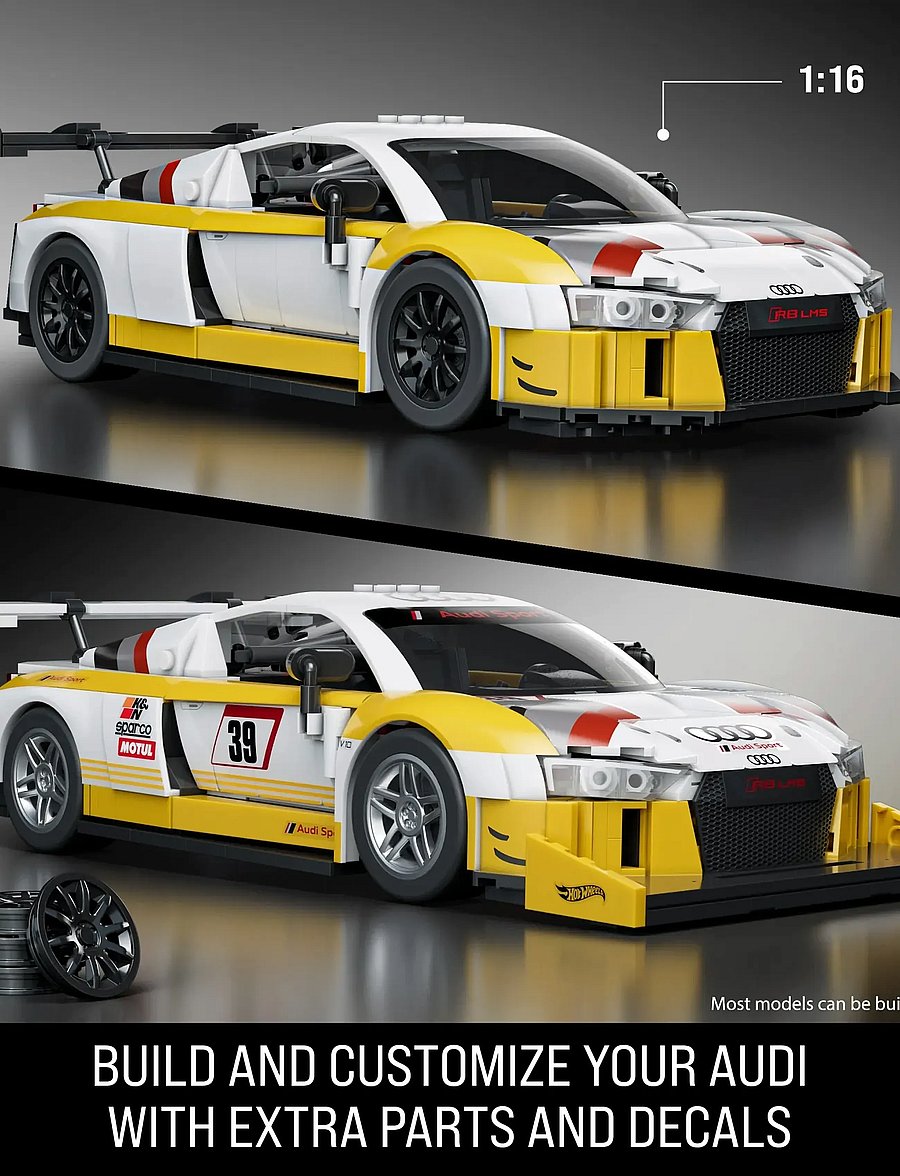 Mattel Brick Shop - Hot Wheels ‘15 Audi R8 LMS Building Toy Kit (820 Pieces), for Collectors - baukästen - multi color - 5