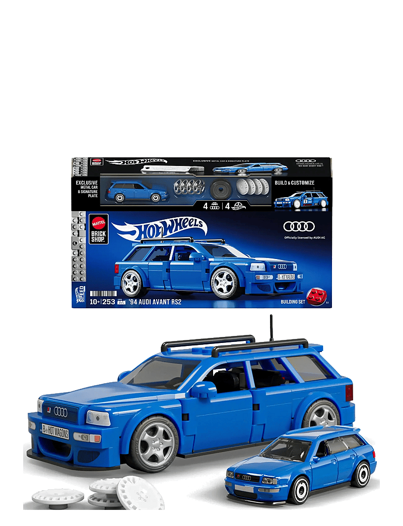 Mattel Brick Shop - Brick Shop Hot Wheels '94 Audi Avant RS2 Building Toy Kit (253 Pieces), for Collectors - mänguautod - multi color - 0