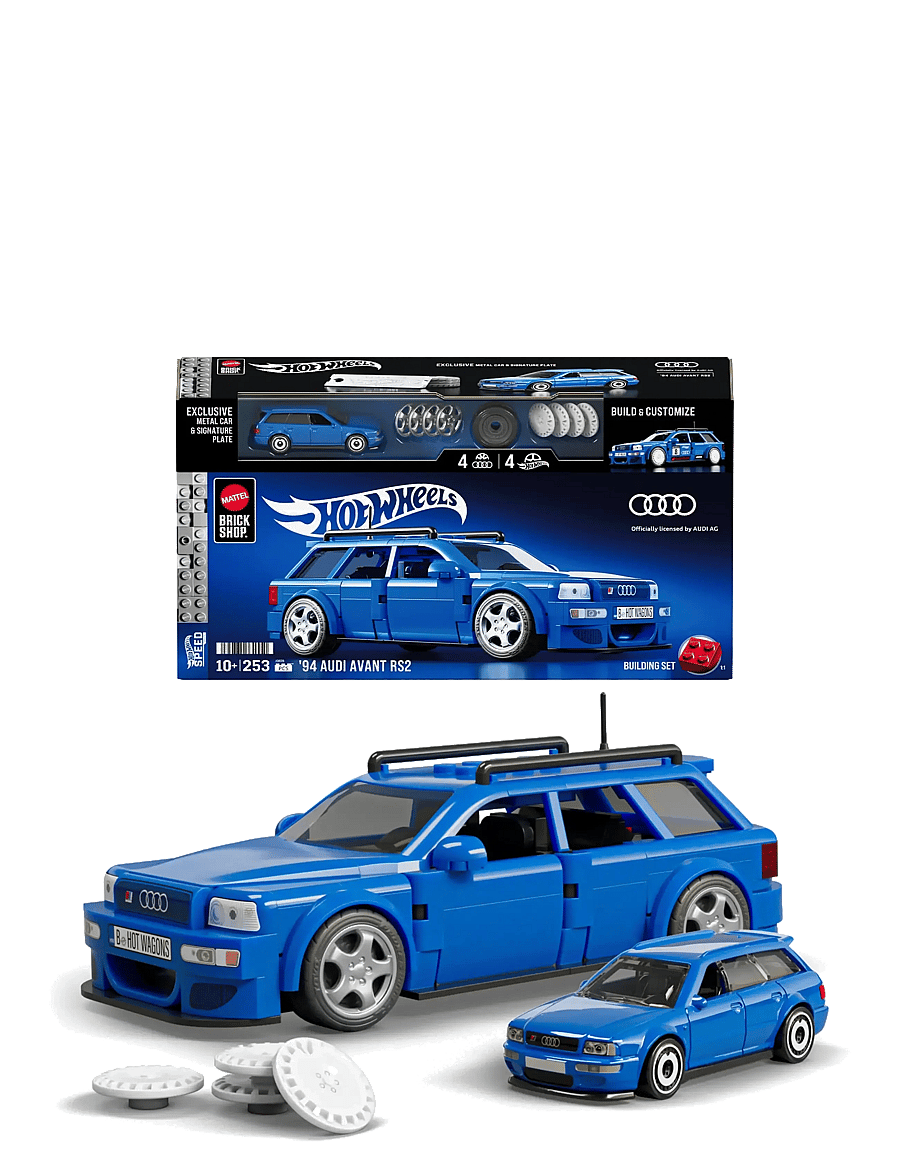 Mattel Brick Shop - Hot Wheels '94 Audi Avant RS2 Building Toy Kit (253 Pieces), for Collectors - byggesæt - multi color - 0