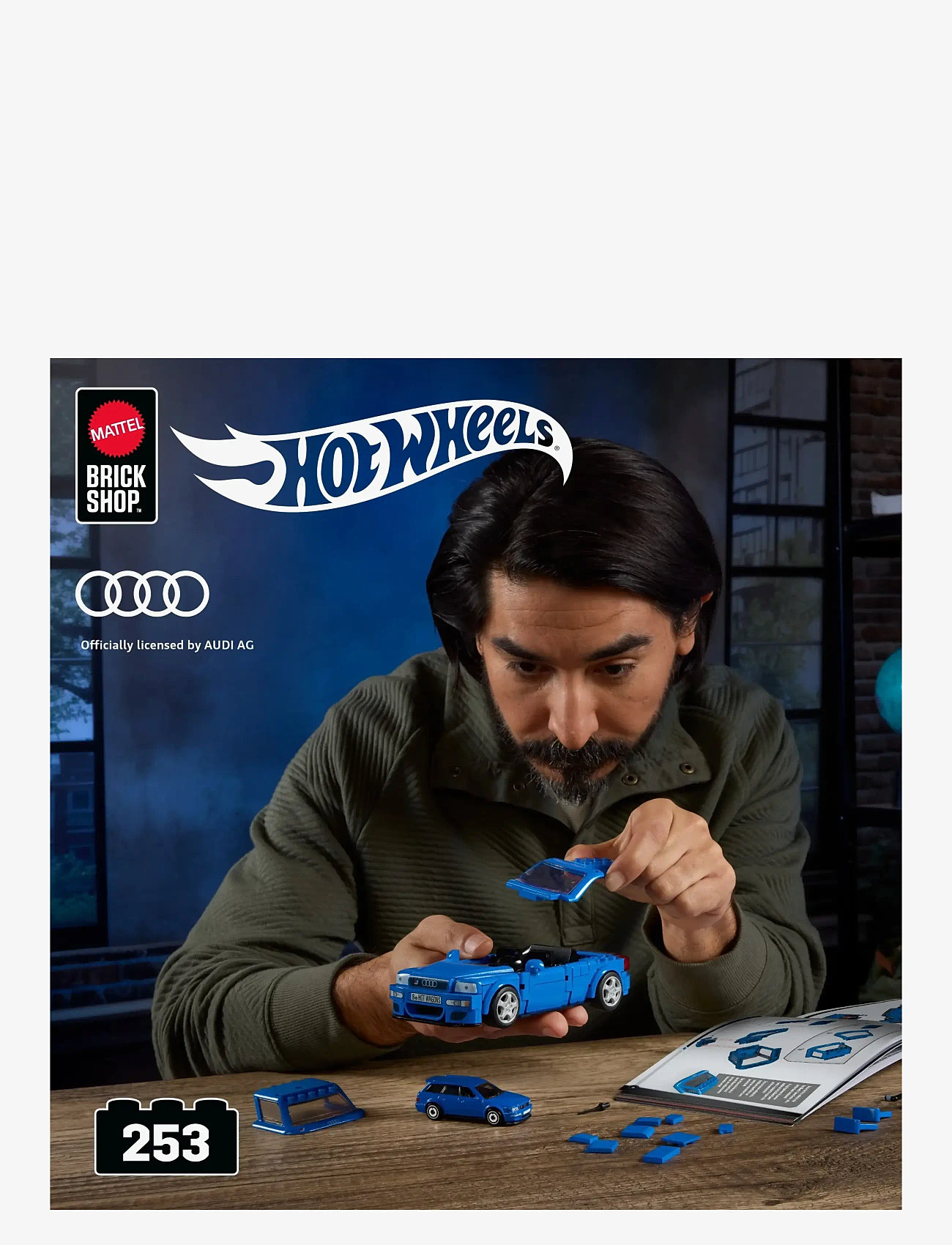 Mattel Brick Shop - Brick Shop Hot Wheels '94 Audi Avant RS2 Building Toy Kit (253 Pieces), for Collectors - mänguautod - multi color - 1