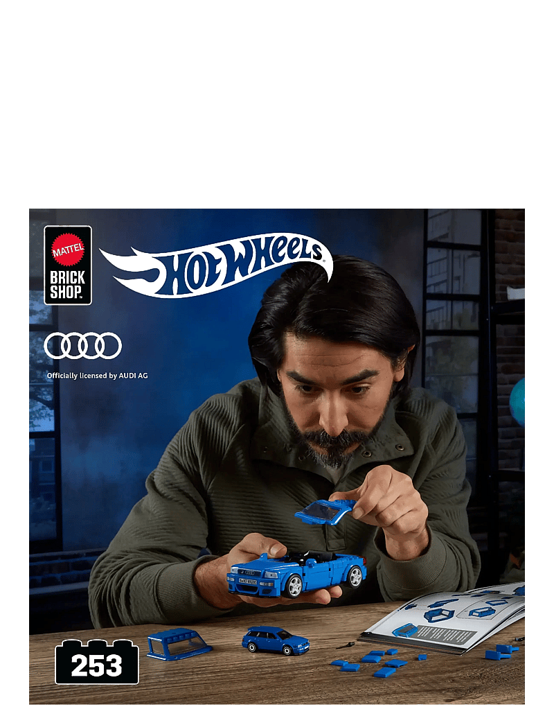 Mattel Brick Shop - Brick Shop Hot Wheels '94 Audi Avant RS2 Building Toy Kit (253 Pieces), for Collectors - mänguautod - multi color - 1