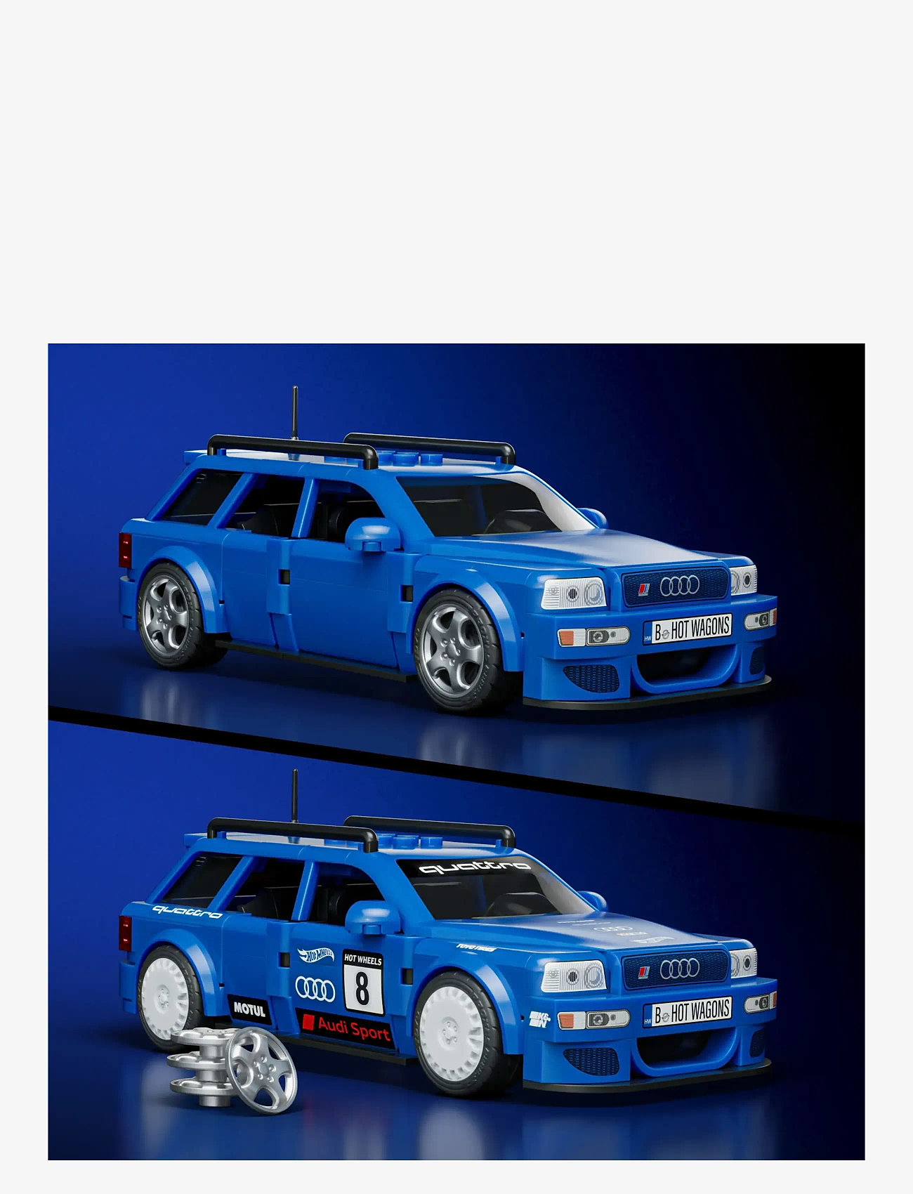 Mattel Brick Shop - Brick Shop Hot Wheels '94 Audi Avant RS2 Building Toy Kit (253 Pieces), for Collectors - mänguautod - multi color - 2