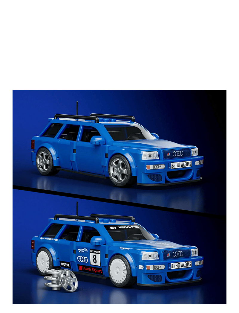 Mattel Brick Shop - Brick Shop Hot Wheels '94 Audi Avant RS2 Building Toy Kit (253 Pieces), for Collectors - mänguautod - multi color - 2