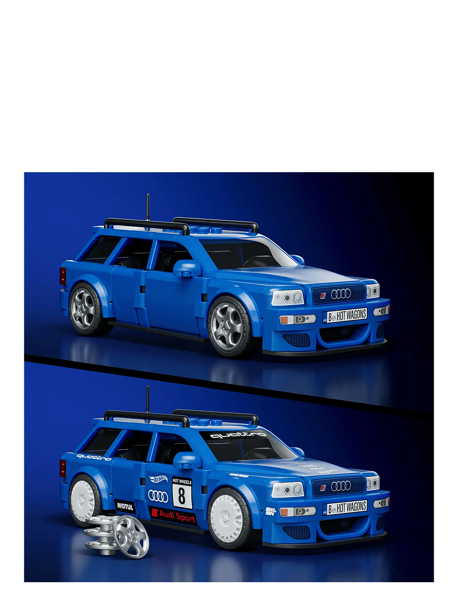 Mattel Brick Shop - Hot Wheels '94 Audi Avant RS2 Building Toy Kit (253 Pieces), for Collectors - spielzeugautos - multi color - 2