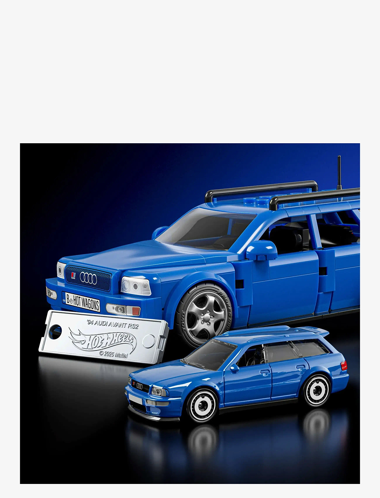 Mattel Brick Shop - Brick Shop Hot Wheels '94 Audi Avant RS2 Building Toy Kit (253 Pieces), for Collectors - mänguautod - multi color - 4