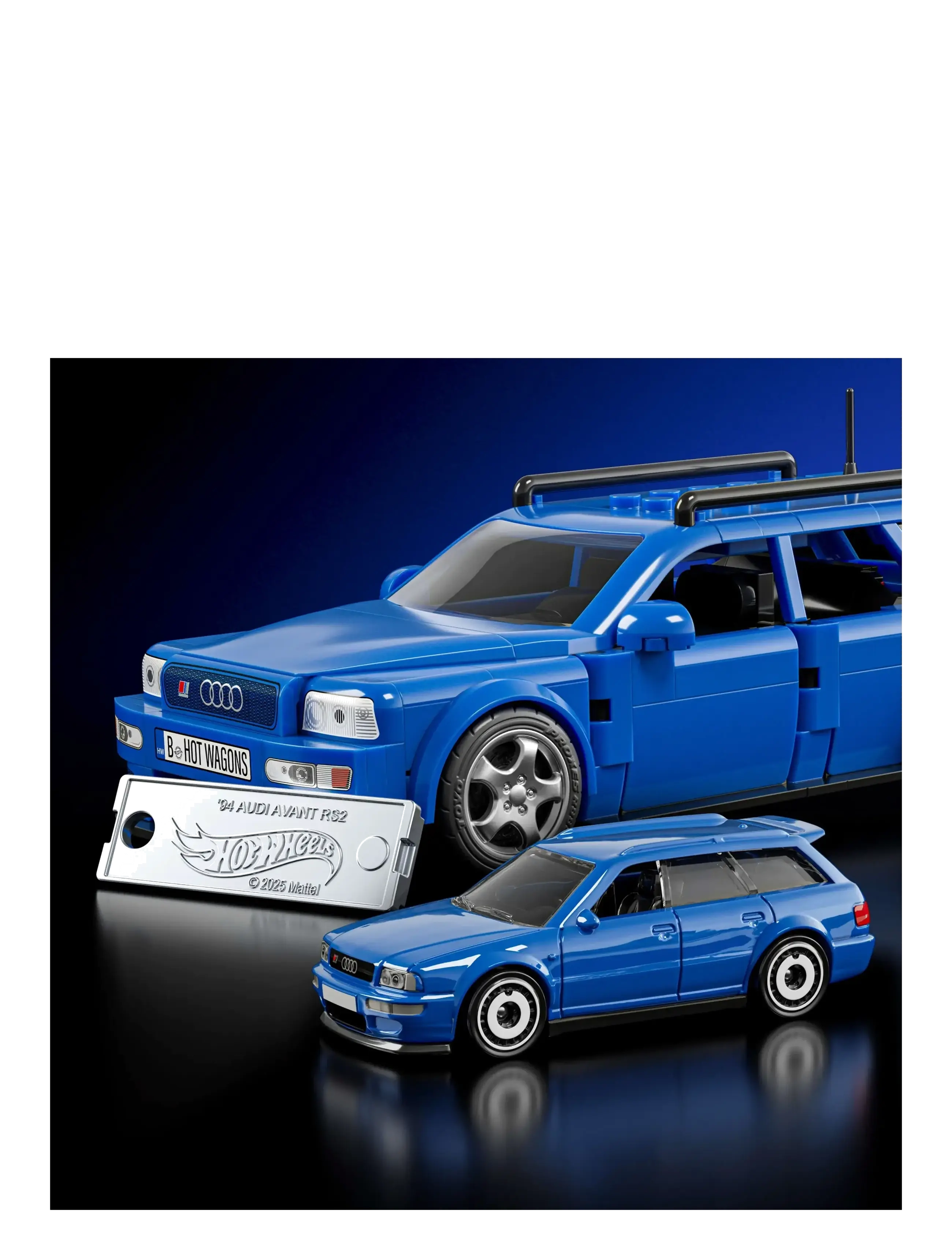 Mattel Brick Shop - Hot Wheels '94 Audi Avant RS2 Building Toy Kit (253 Pieces), for Collectors - leluautot - multi color - 4
