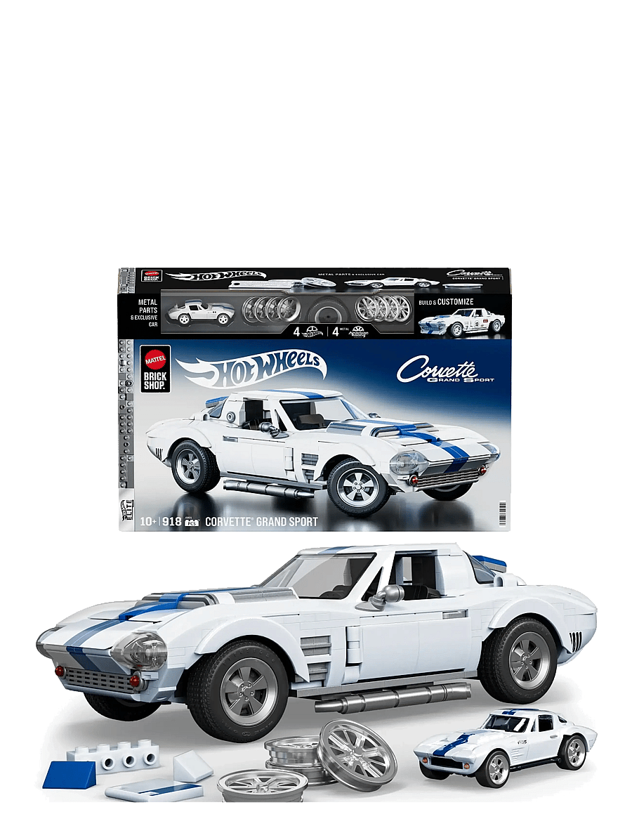 Mattel Brick Shop - Brick Shop Hot Wheels Corvette Grand Sport Building Toy Kit (918 Pieces), for Collectors - spielzeugautos - multi color - 1