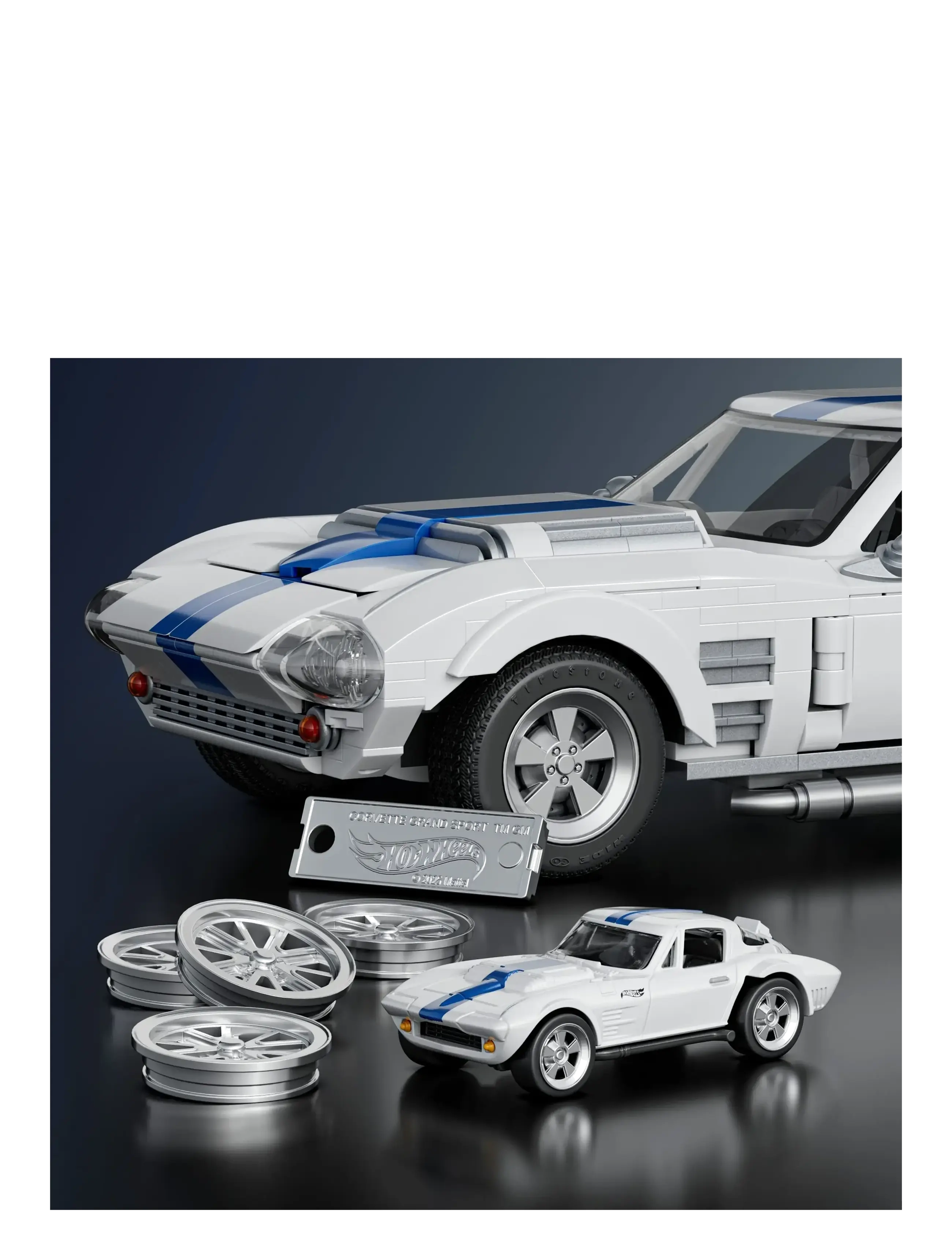 Mattel Brick Shop - Brick Shop Hot Wheels Corvette Grand Sport Building Toy Kit (918 Pieces), for Collectors - spielzeugautos - multi color - 5