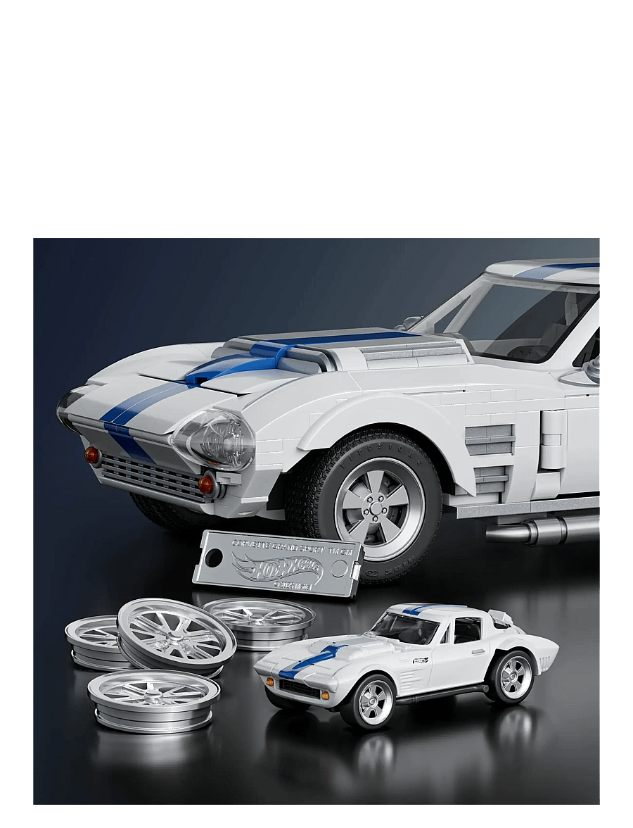 Mattel Brick Shop - Brick Shop Hot Wheels Corvette Grand Sport Building Toy Kit (918 Pieces), for Collectors - spielzeugautos - multi color - 5